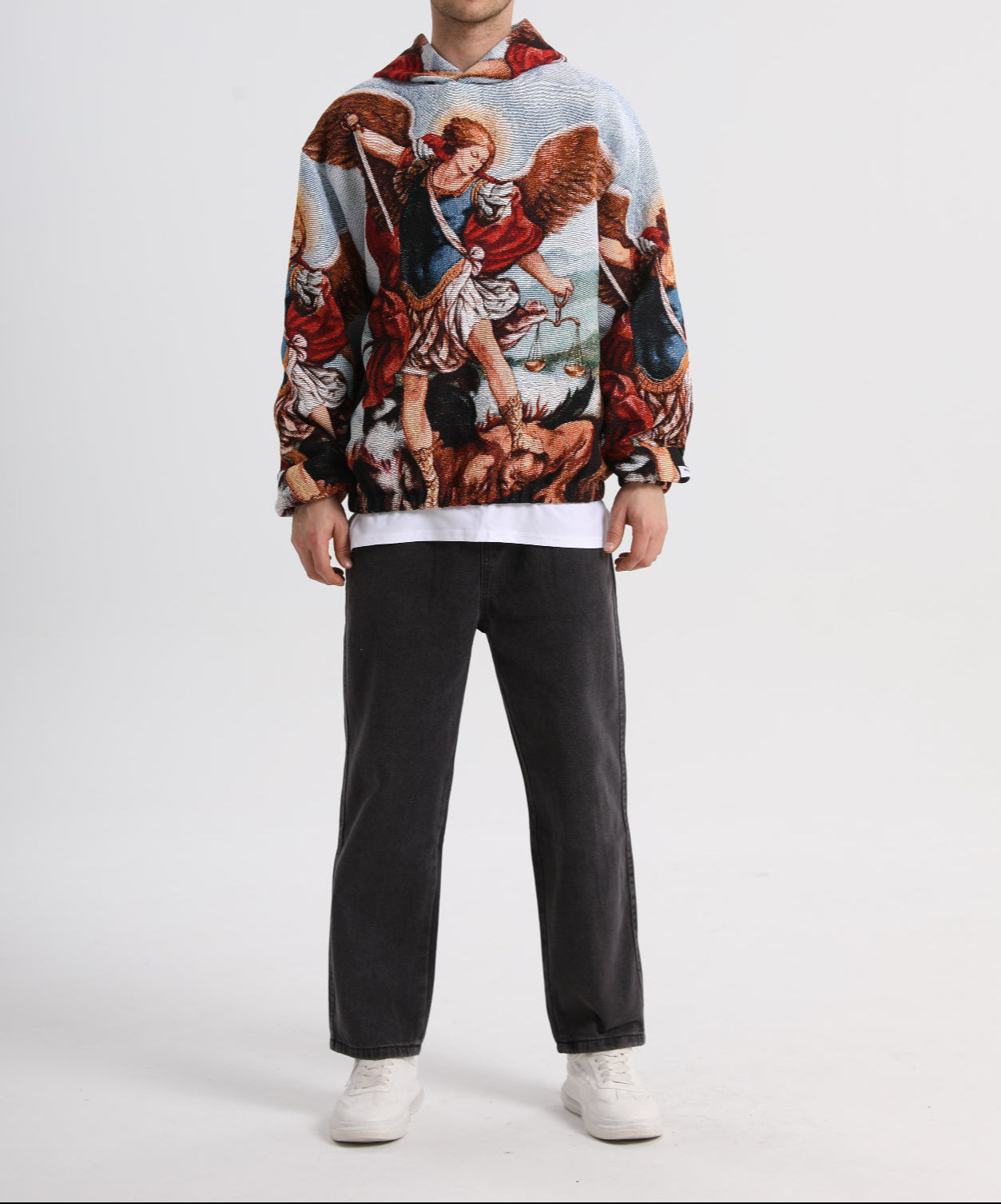 "ARCHANGEL MICHAEL" TAPESTRY JACQUARD FABRIC PULLOVER HOODIE - nickscacchetti