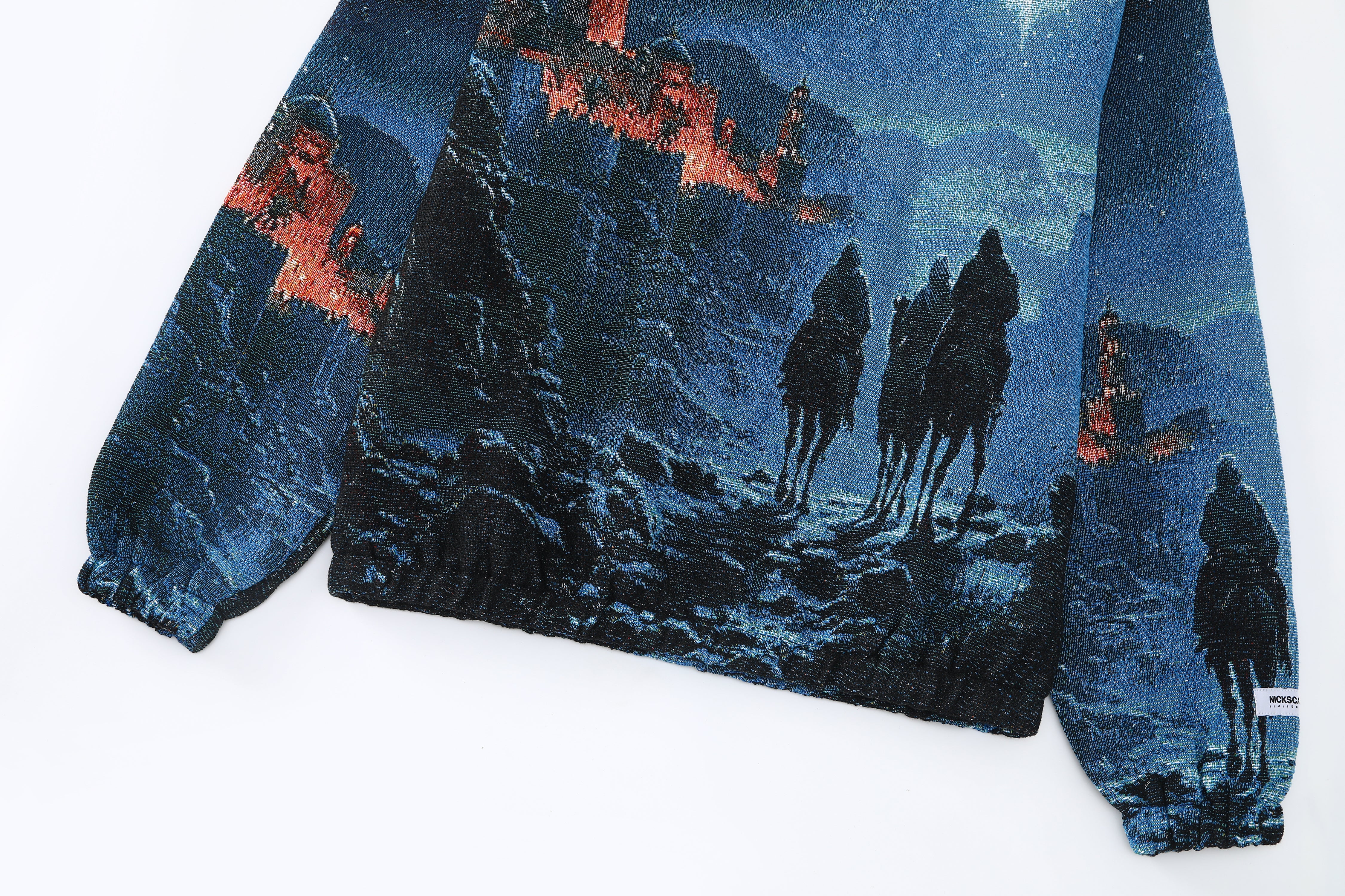 "THREE WISE MEN" TAPESTRY JACQUARD FABRIC PULLOVER HOODIE - nickscacchetti