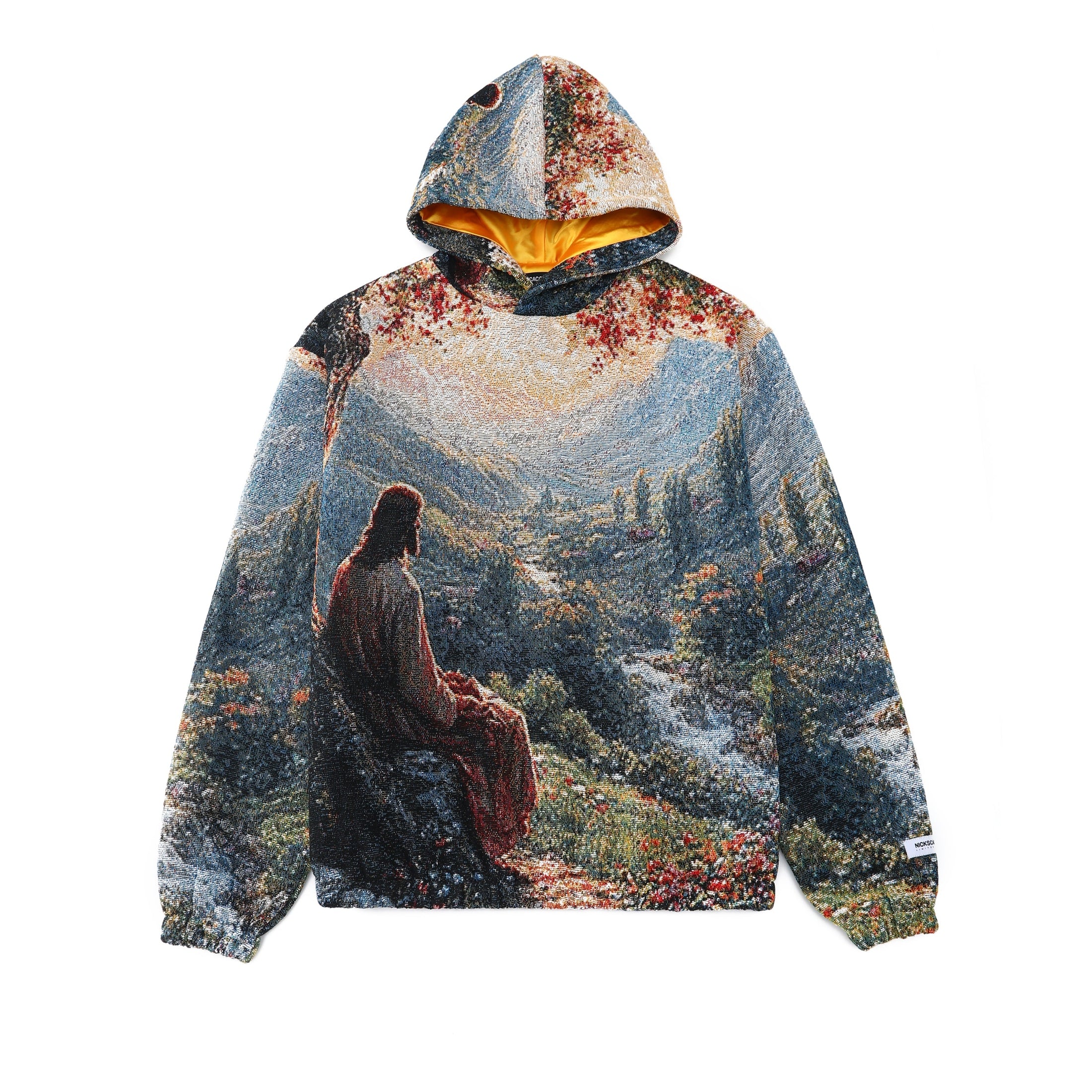 "VALLEY OF PEACE" TAPESTRY JACQUARD FABRIC PULLOVER HOODIE - nickscacchetti