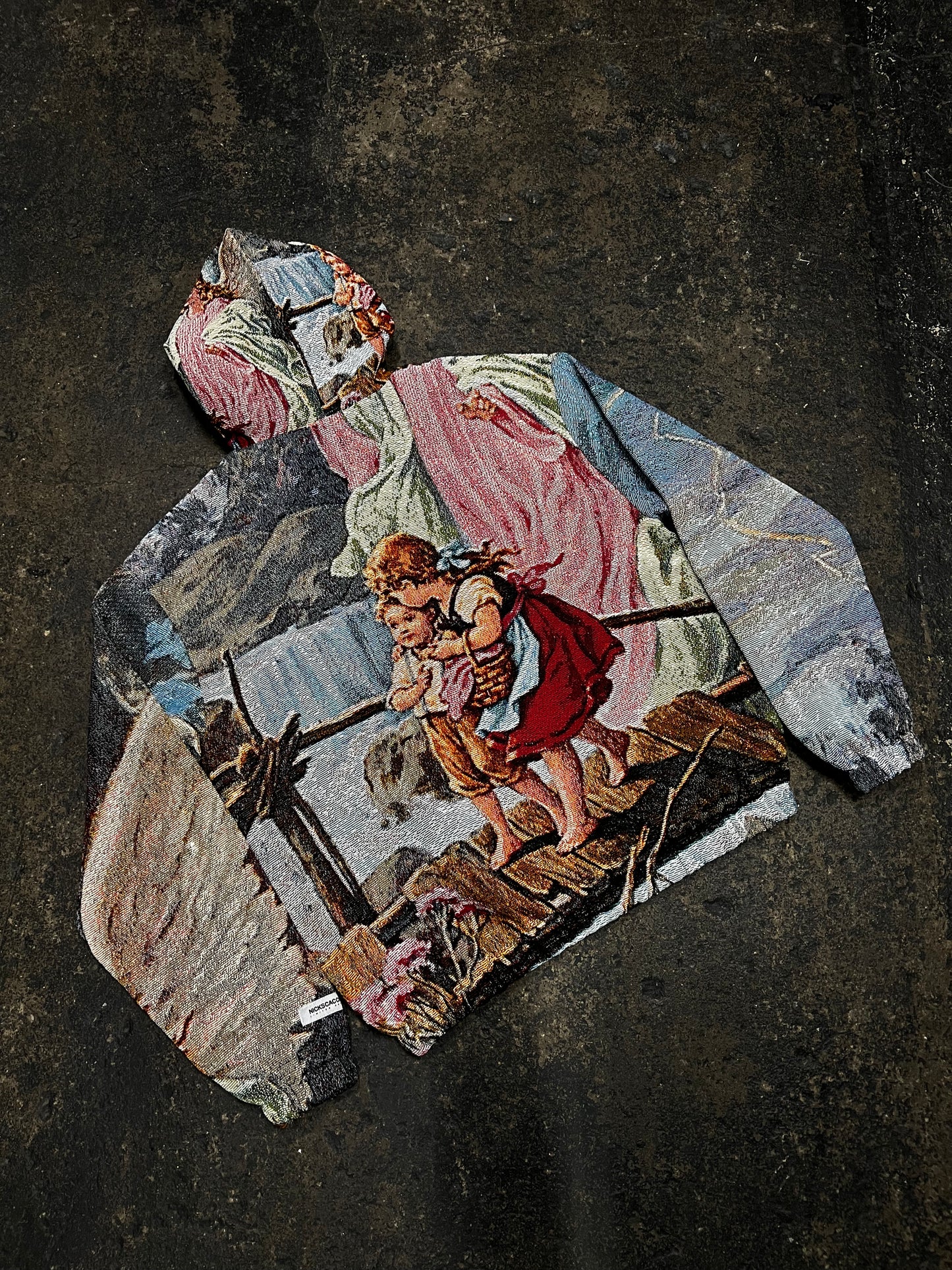 "GUARDIAN ANGEL" TAPESTRY JACQUARD FABRIC PULLOVER HOODIE