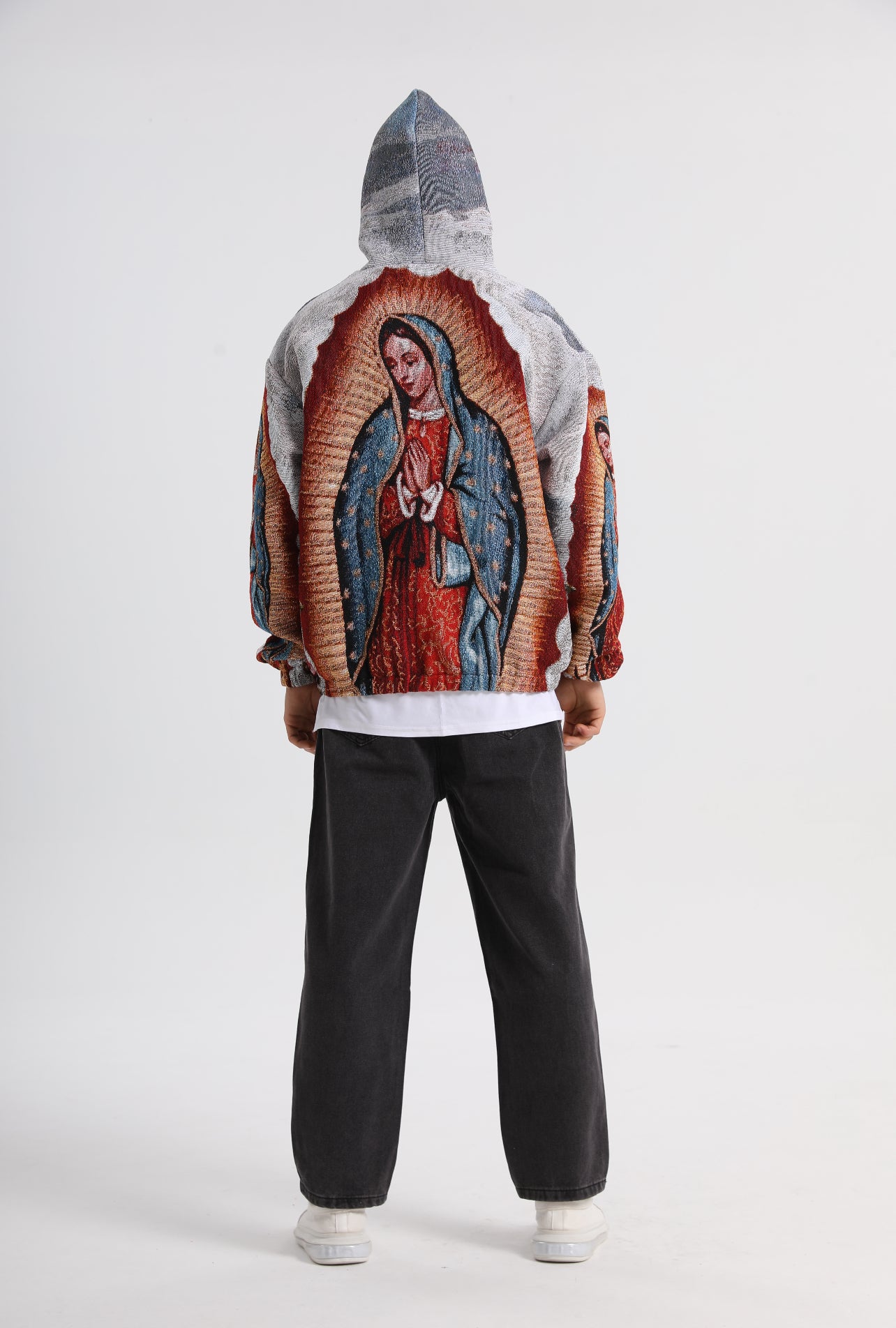 "OUR LADY OF GUADALUPE" TAPESTRY JACQUARD FABRIC PULLOVER HOODIE - nickscacchetti