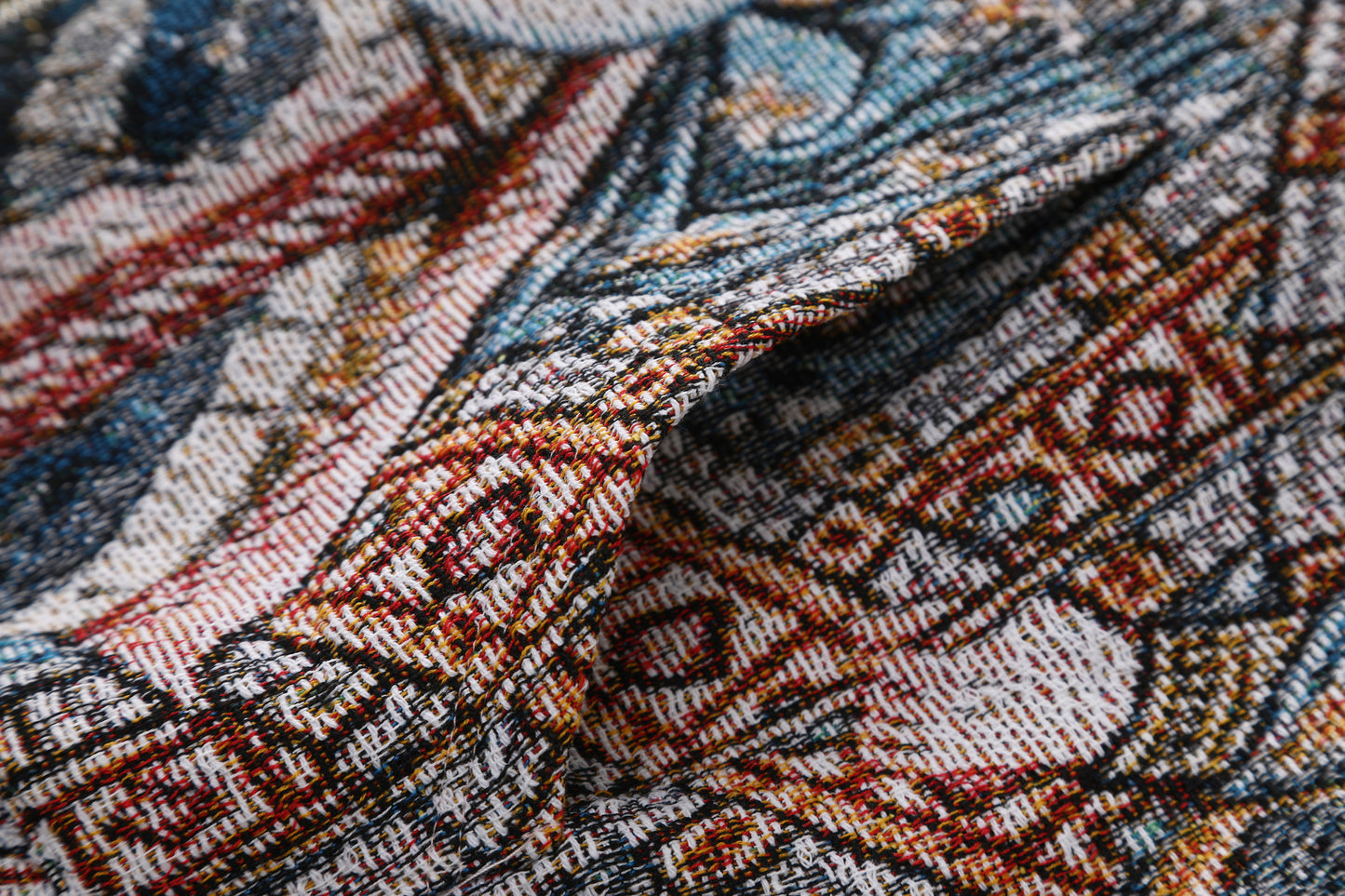 "HOLY MANTLE" TAPESTRY JACQUARD FABRIC DOUBLE-ZIP HOODIE