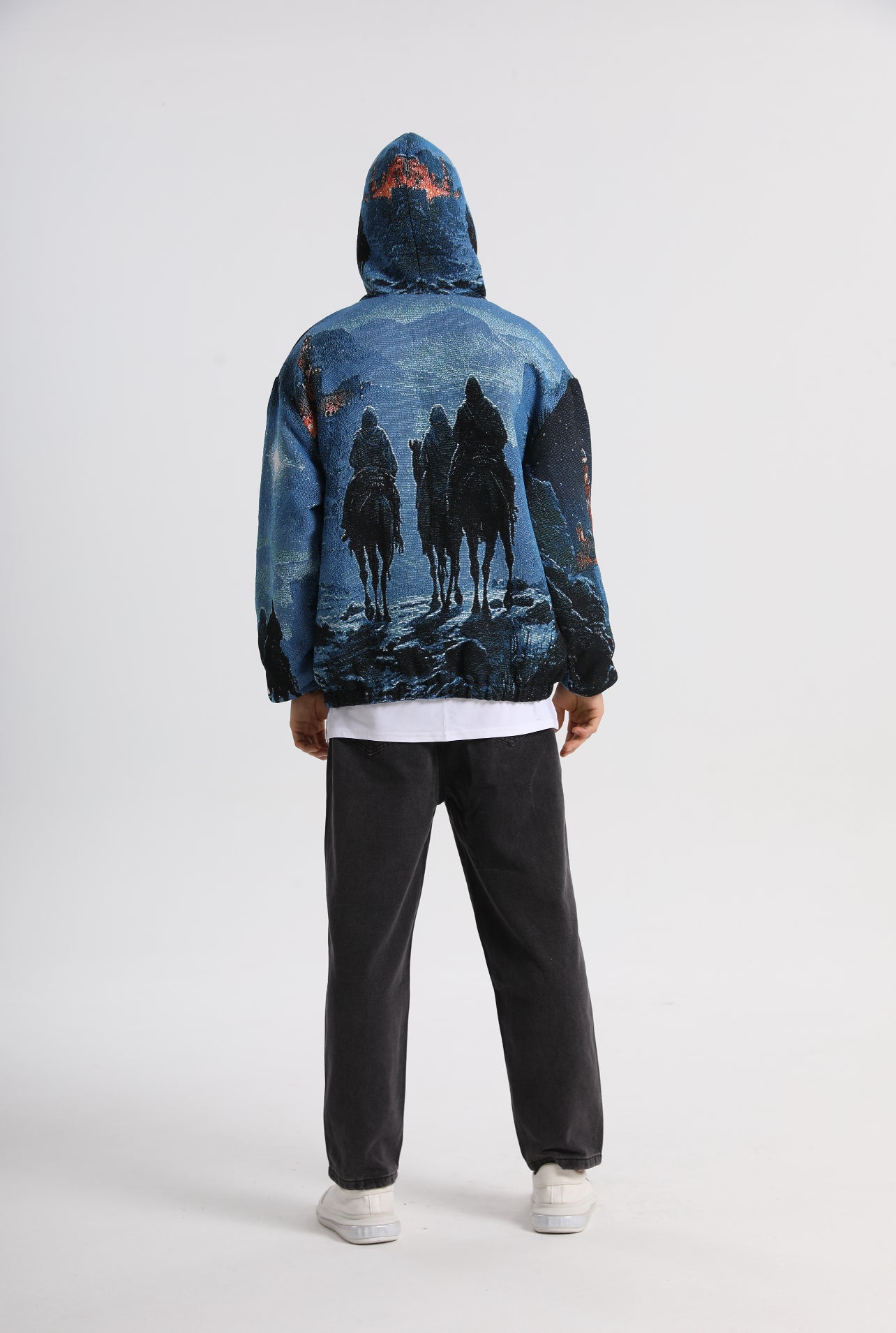"THREE WISE MEN" TAPESTRY JACQUARD FABRIC PULLOVER HOODIE - nickscacchetti