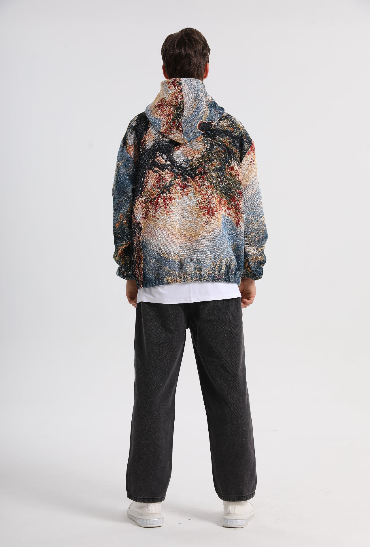 "VALLEY OF PEACE" TAPESTRY JACQUARD FABRIC PULLOVER HOODIE - nickscacchetti