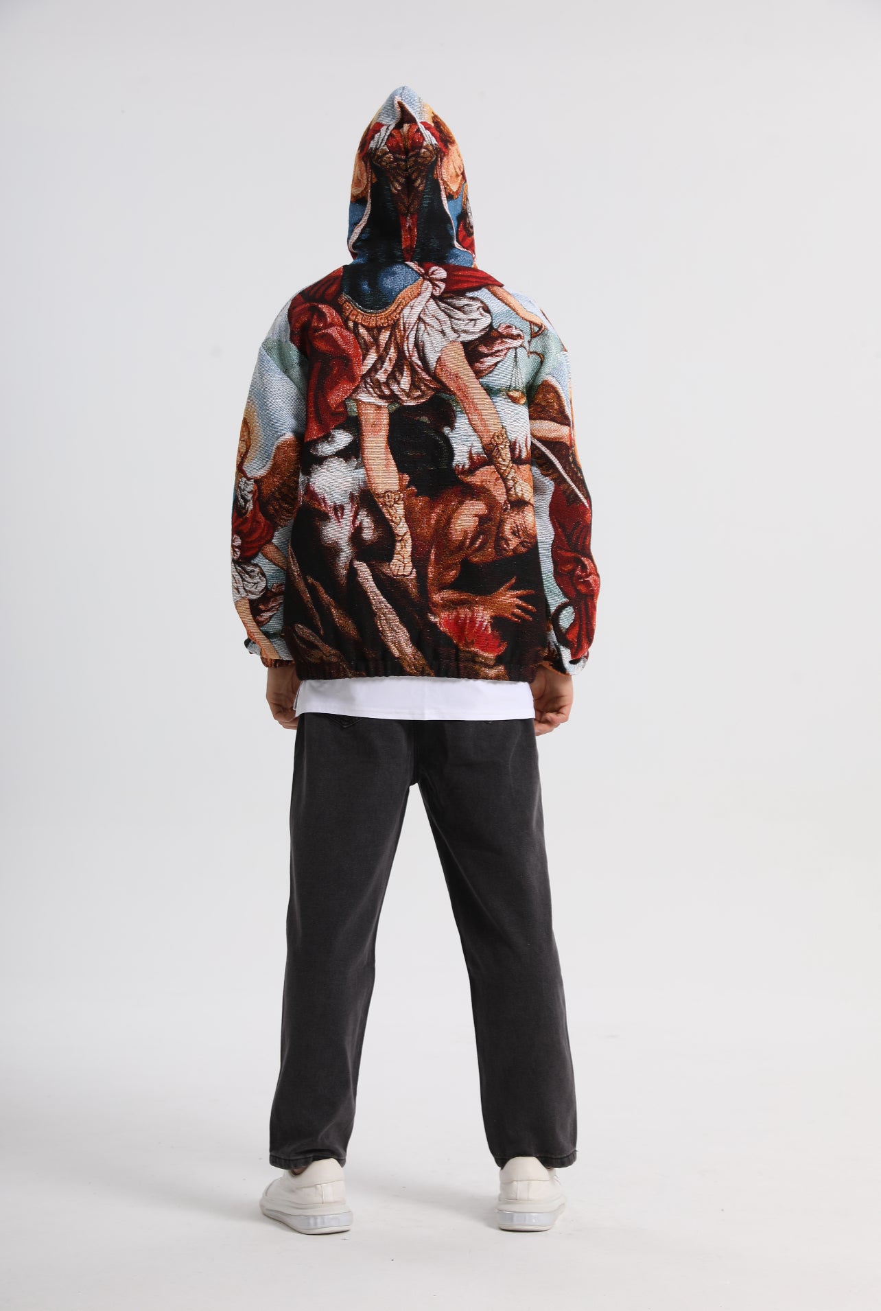 "ARCHANGEL MICHAEL" TAPESTRY JACQUARD FABRIC PULLOVER HOODIE - nickscacchetti