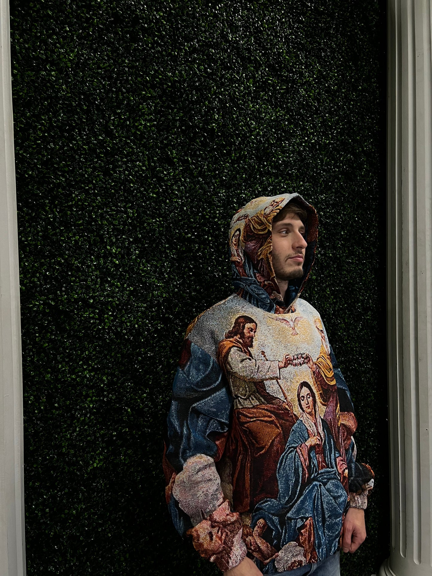 "CORONATION OF THE VIRGIN MARY" TAPESTRY JACQUARD FABRIC PULLOVER HOODIE