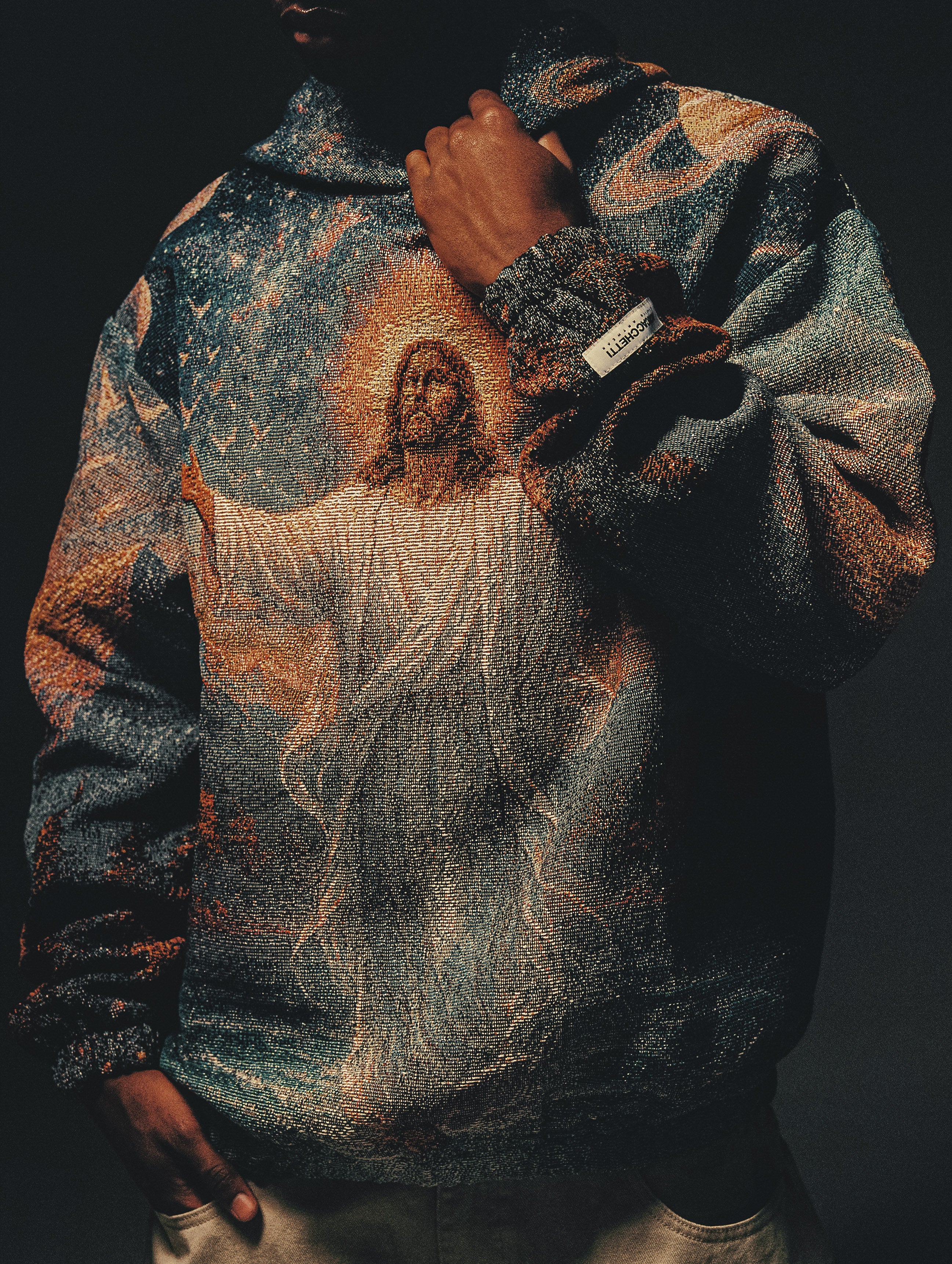 "HEAVEN & EARTH" TAPESTRY JACQUARD FABRIC PULLOVER HOODIE - nickscacchetti