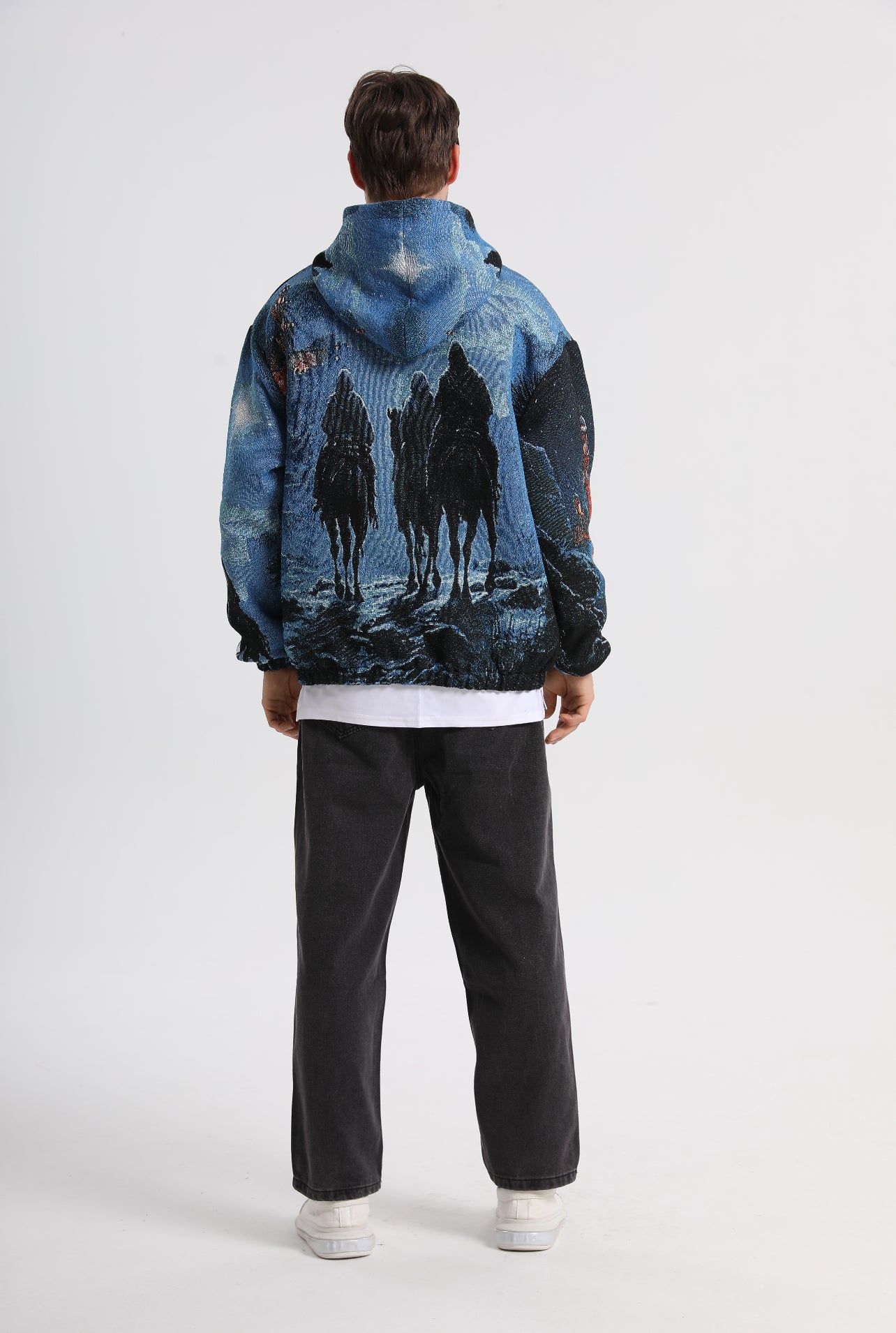 "THREE WISE MEN" TAPESTRY JACQUARD FABRIC PULLOVER HOODIE