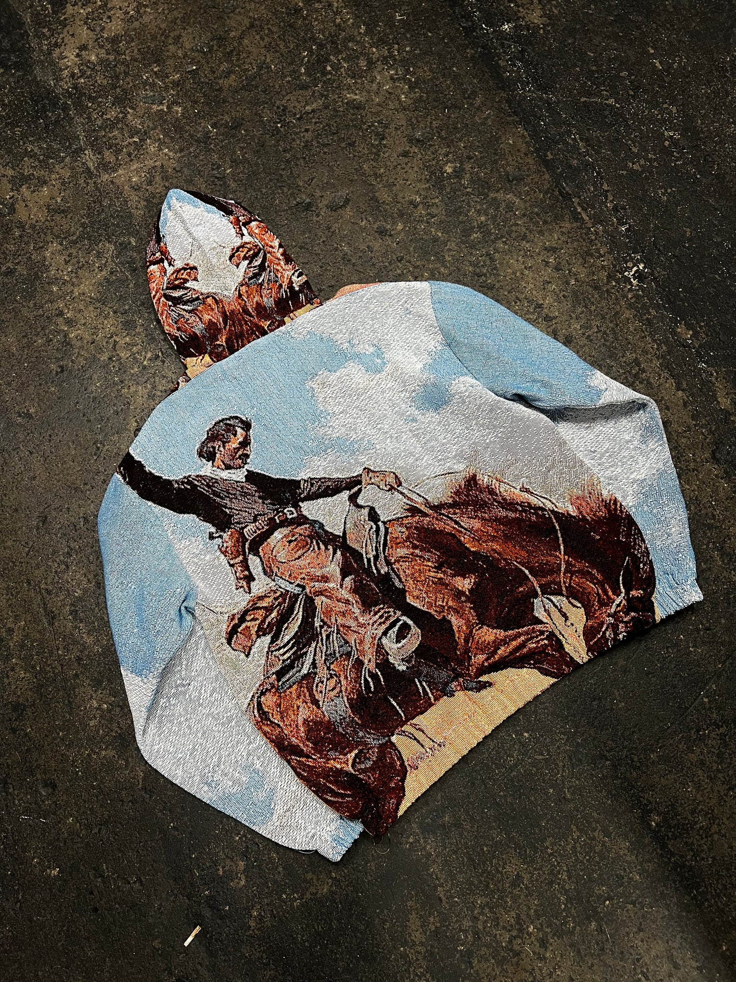 "Buck-Jumper" TAPESTRY JACQUARD FABRIC PULLOVER HOODIE - nickscacchetti