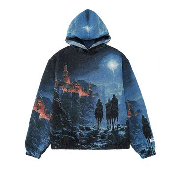 "THREE WISE MEN" TAPESTRY JACQUARD FABRIC PULLOVER HOODIE