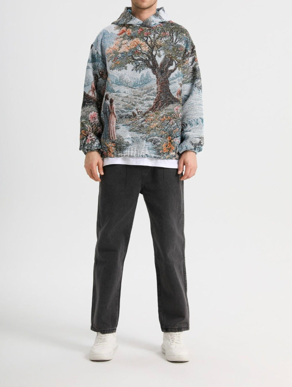 "GARDEN OF EDEN" TAPESTRY JACQUARD FABRIC PULLOVER HOODIE