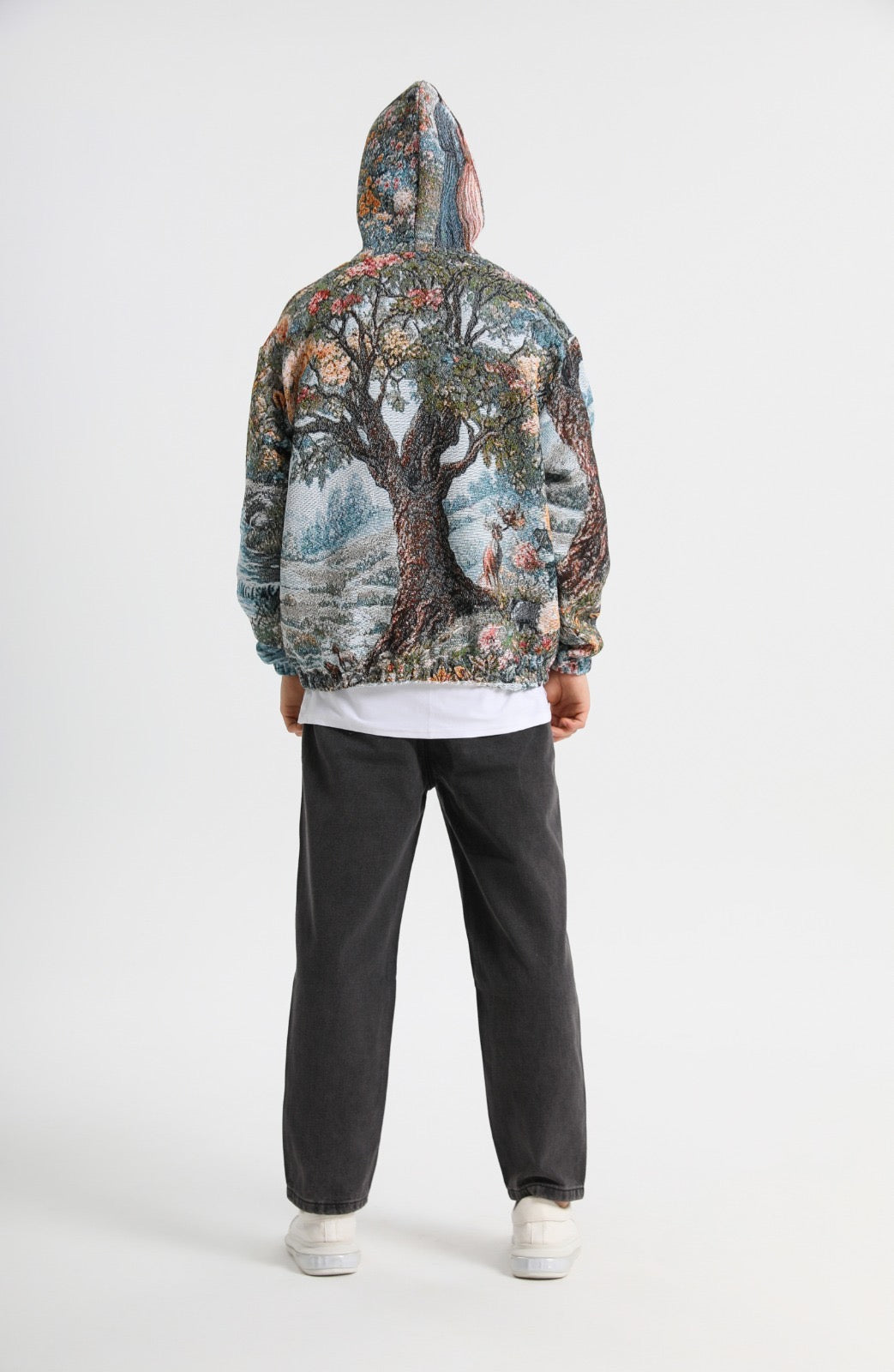 "GARDEN OF EDEN" TAPESTRY JACQUARD FABRIC PULLOVER HOODIE