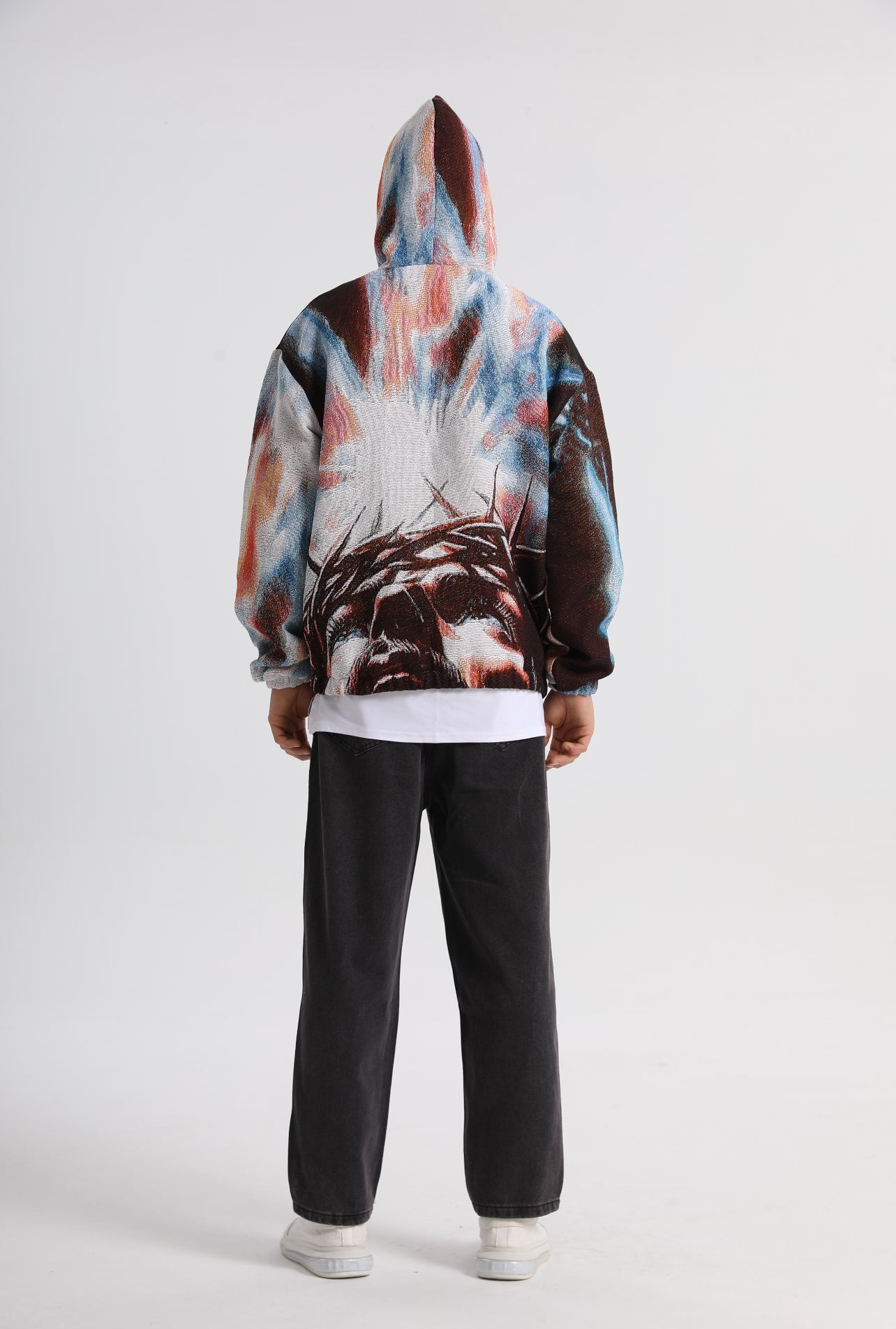 "CROWNED IN LIGHT" TAPESTRY JACQUARD FABRIC PULLOVER HOODIE - nickscacchetti