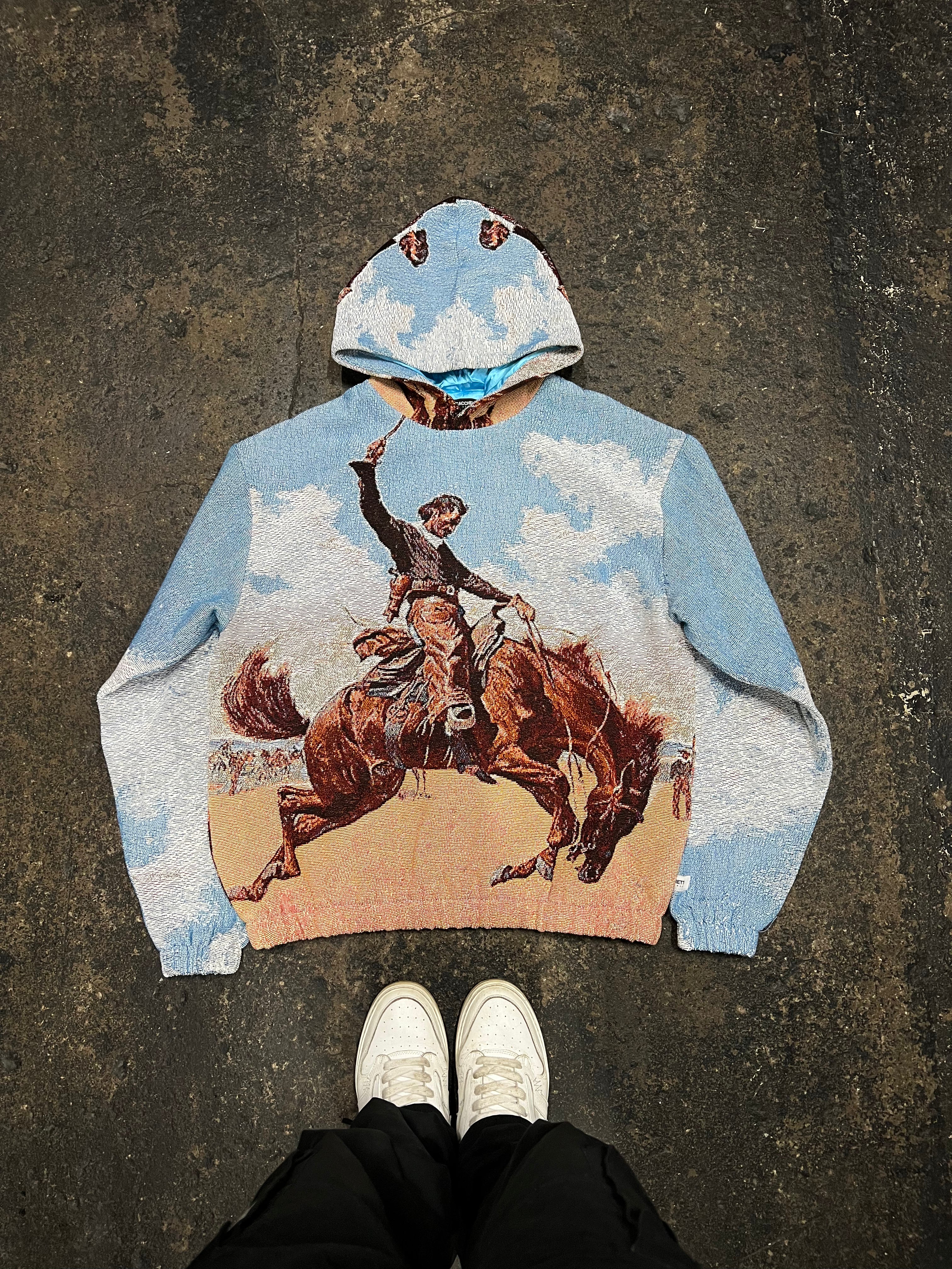 "Buck-Jumper" TAPESTRY JACQUARD FABRIC PULLOVER HOODIE - nickscacchetti