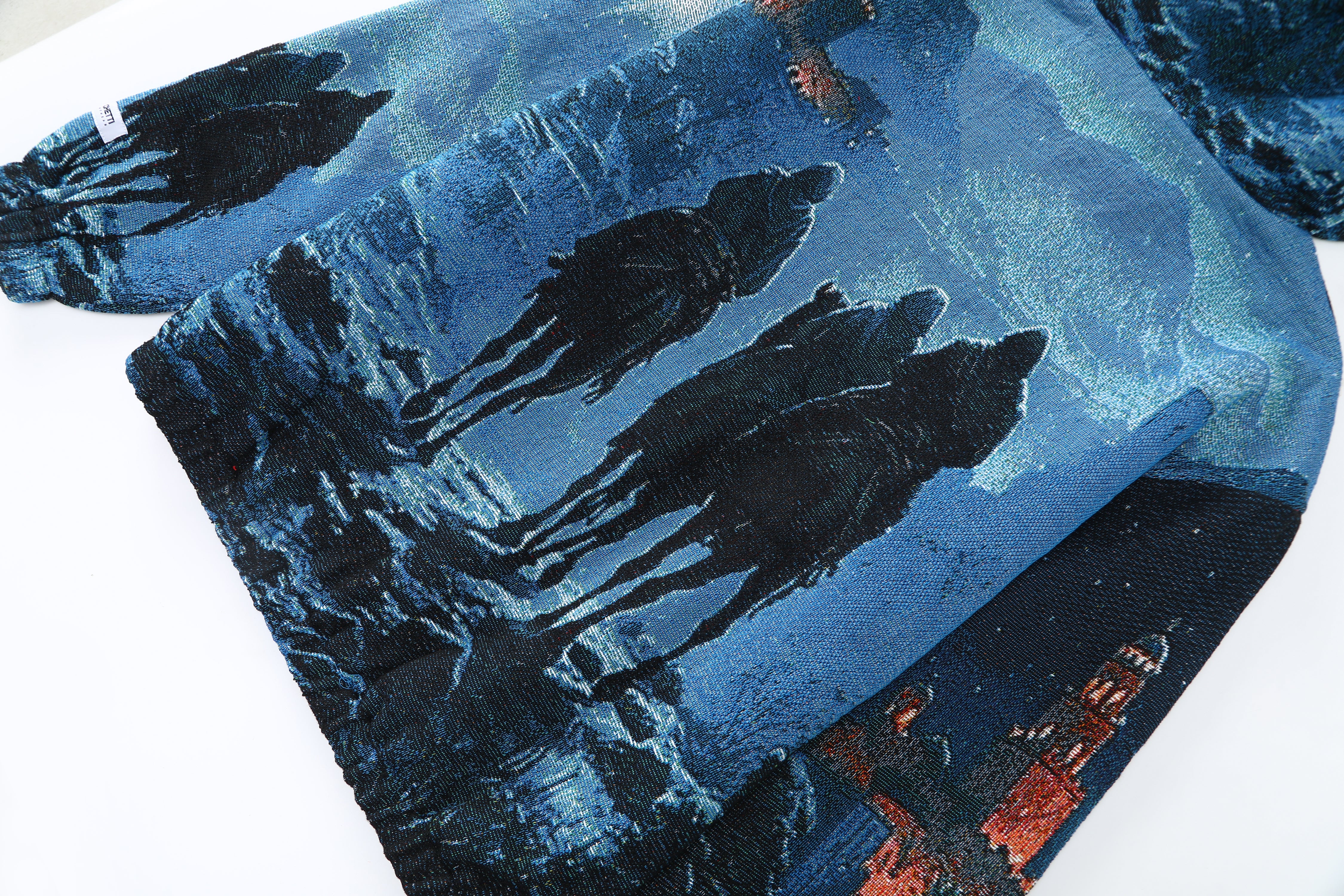 "THREE WISE MEN" TAPESTRY JACQUARD FABRIC PULLOVER HOODIE - nickscacchetti