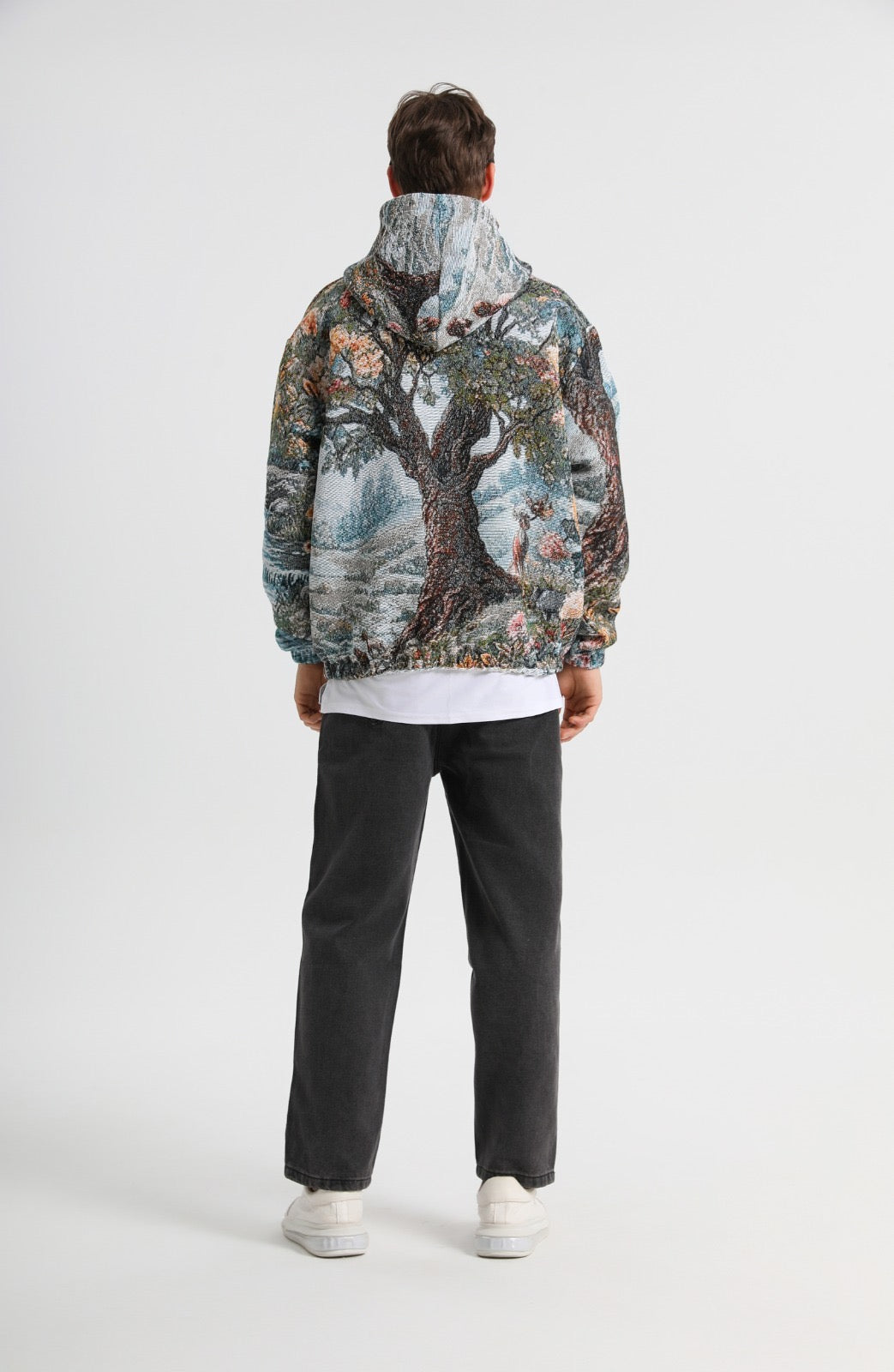 "GARDEN OF EDEN" TAPESTRY JACQUARD FABRIC PULLOVER HOODIE