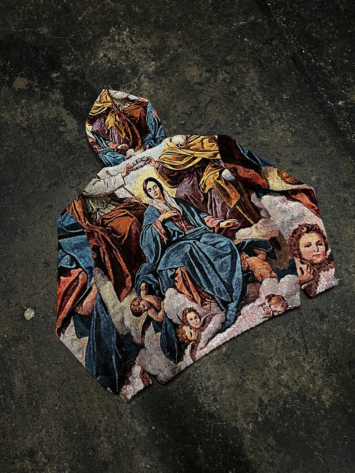 "CORONATION OF THE VIRGIN MARY" TAPESTRY JACQUARD FABRIC PULLOVER HOODIE