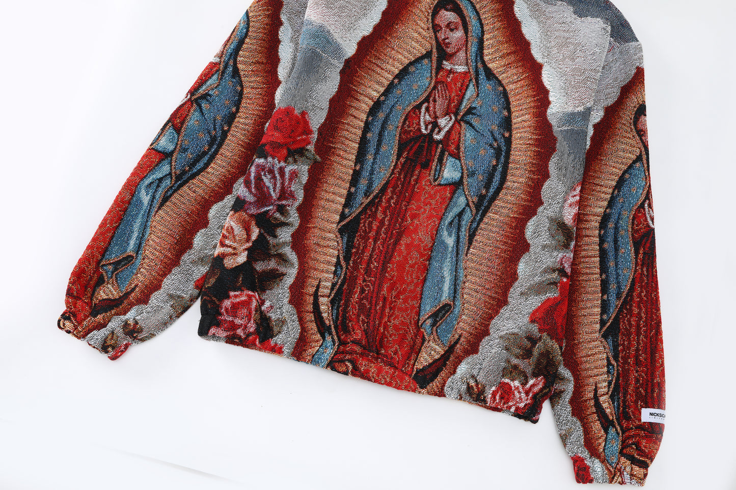 "OUR LADY OF GUADALUPE" TAPESTRY JACQUARD FABRIC PULLOVER HOODIE