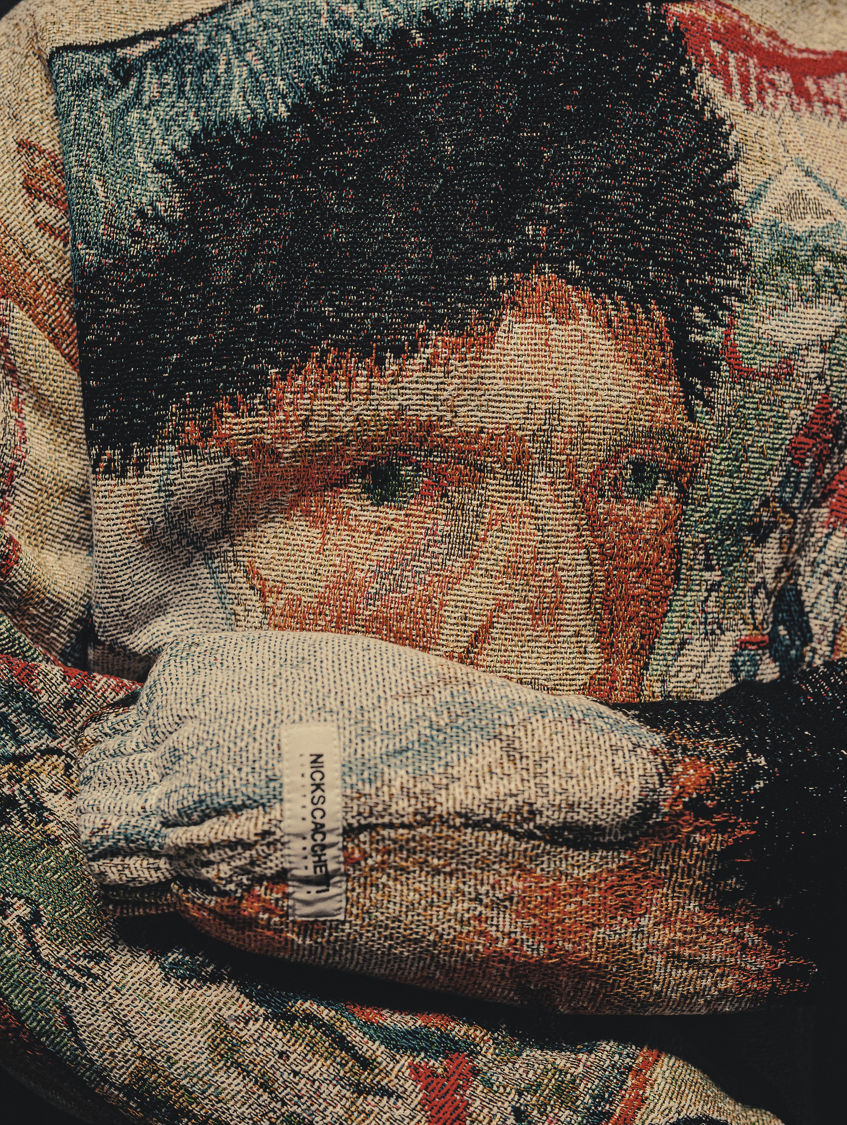 "VAN GOGH SELF PORTRAIT" TAPESTRY JACQUARD FABRIC PULLOVER HOODIE - nickscacchetti