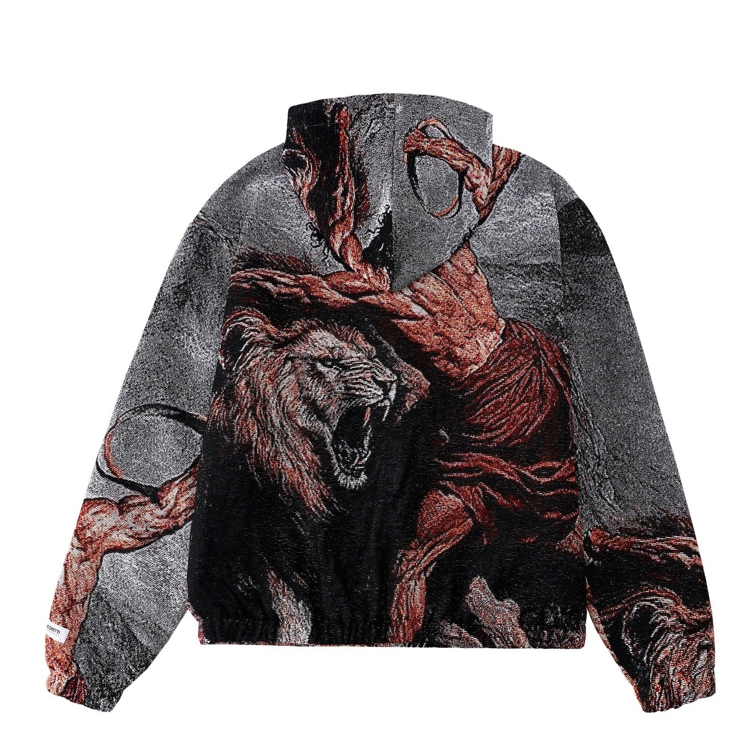"SAMSON SLAYING THE LION" TAPESTRY JACQUARD FABRIC PULLOVER HOODIE - nickscacchetti