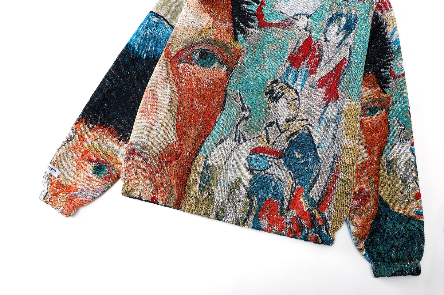 "VAN GOGH SELF PORTRAIT" TAPESTRY JACQUARD FABRIC PULLOVER HOODIE