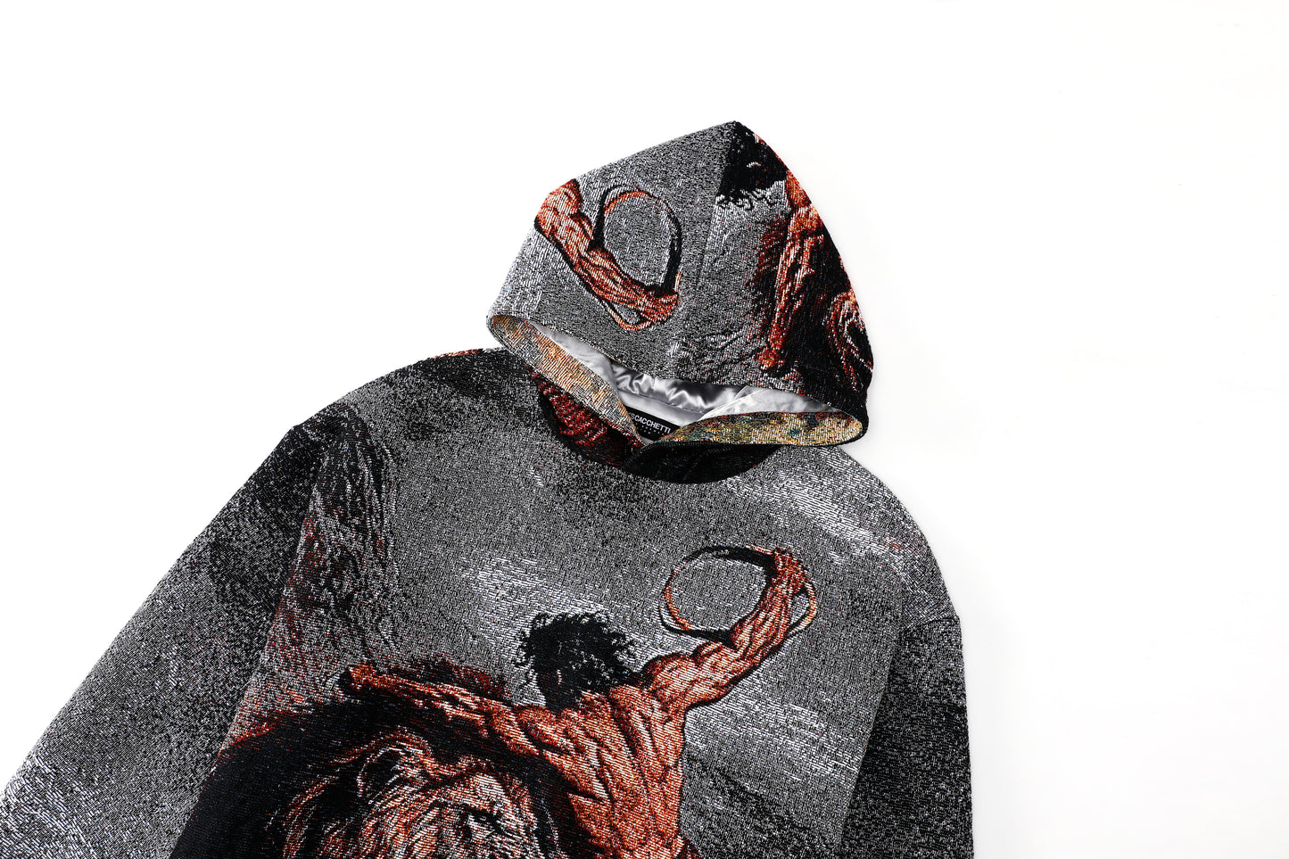 "SAMSON SLAYING THE LION" TAPESTRY JACQUARD FABRIC PULLOVER HOODIE