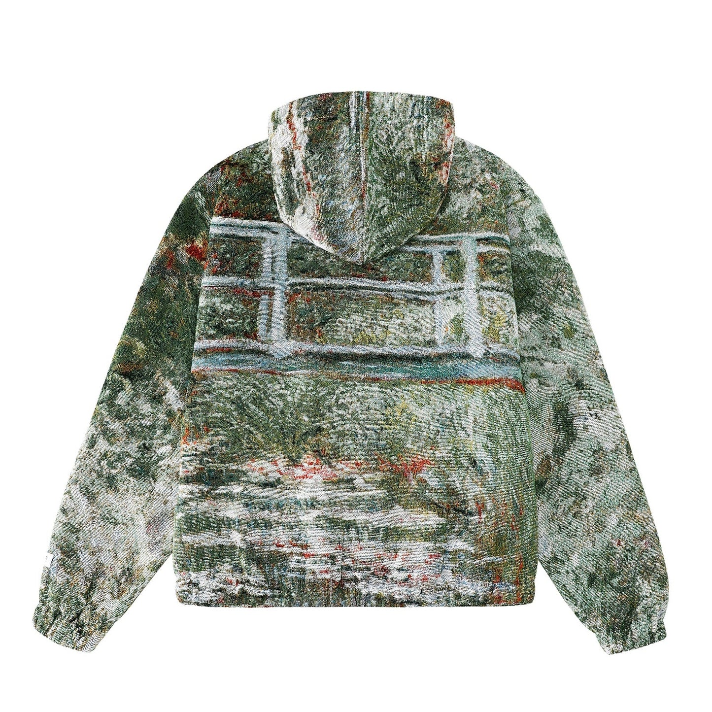 "MONET THE WATER LILY POND" TAPESTRY JACQUARD FABRIC PULLOVER HOODIE