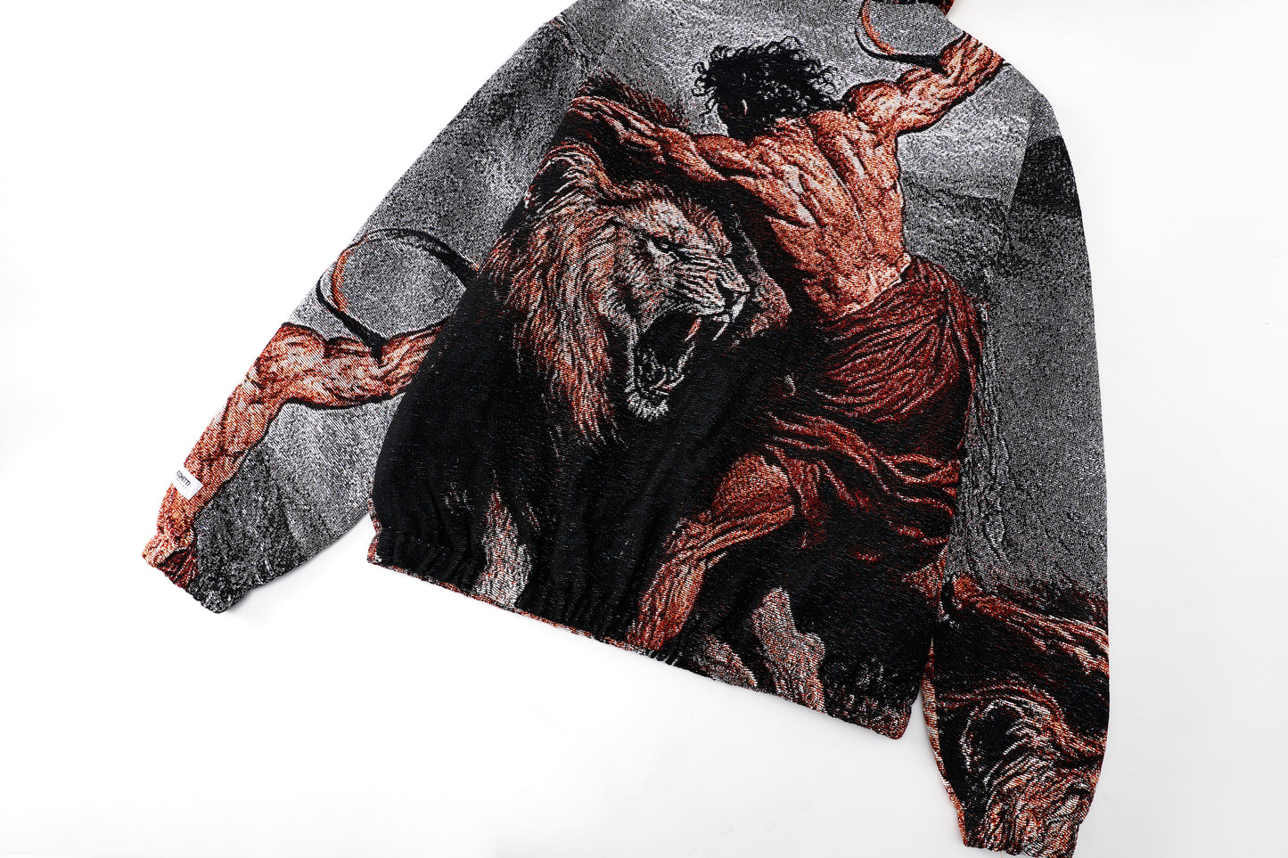 "SAMSON SLAYING THE LION" TAPESTRY JACQUARD FABRIC PULLOVER HOODIE
