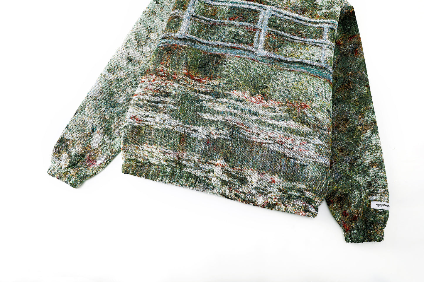 "MONET THE WATER LILY POND" TAPESTRY JACQUARD FABRIC PULLOVER HOODIE