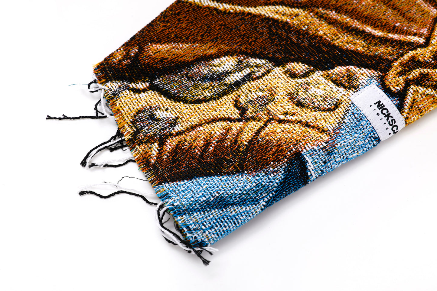 "ST. GEORGE" TAPESTRY JACQUARD FABRIC FRAYED SWEATER