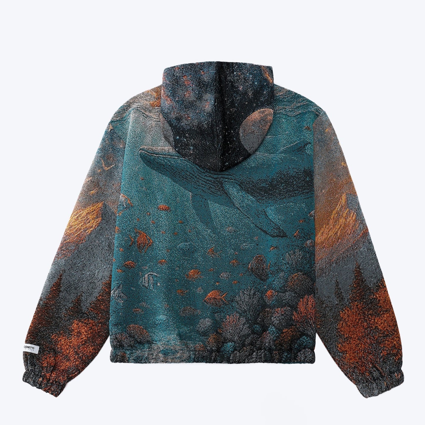 "HEAVEN & EARTH" TAPESTRY JACQUARD FABRIC PULLOVER HOODIE