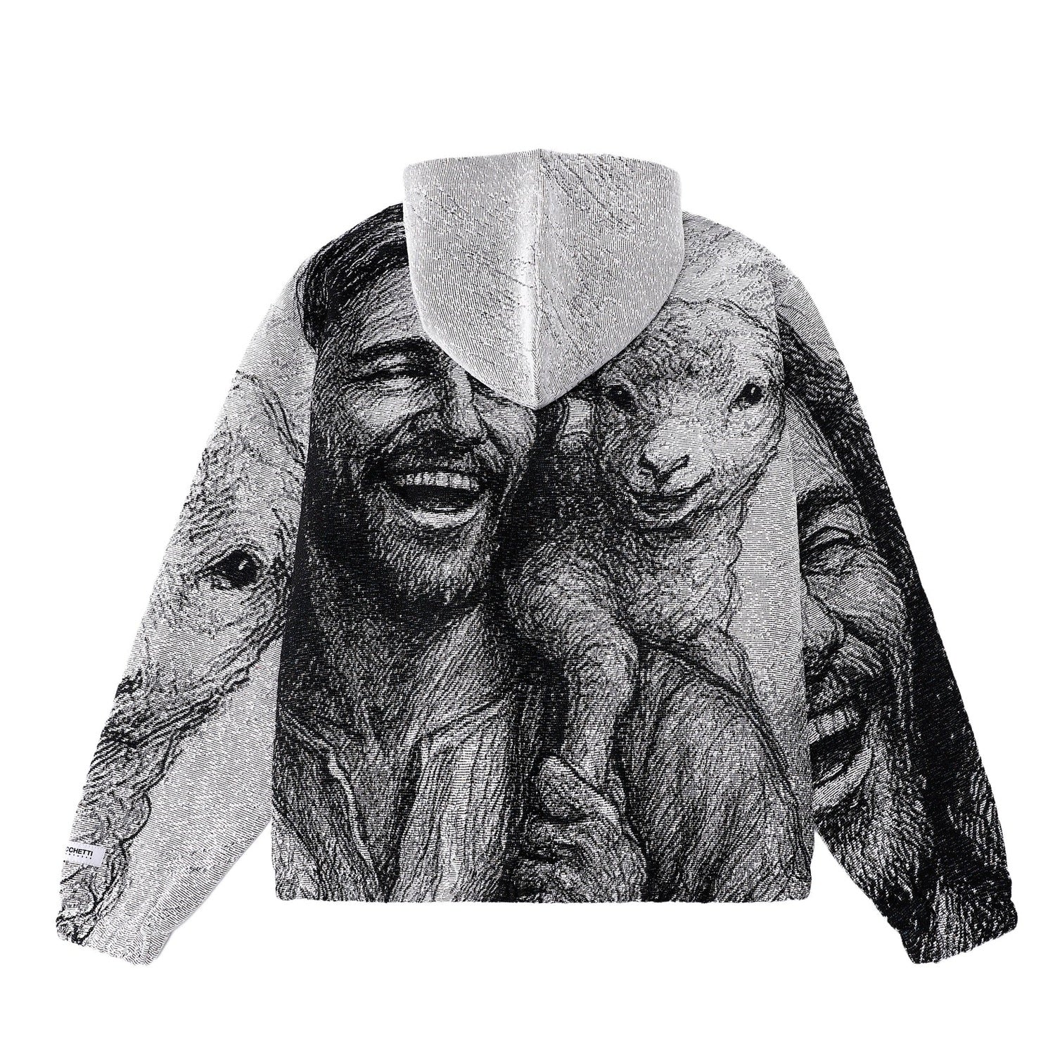 "SHEPARD OF JOY" TAPESTRY JACQUARD FABRIC PULLOVER HOODIE - nickscacchetti