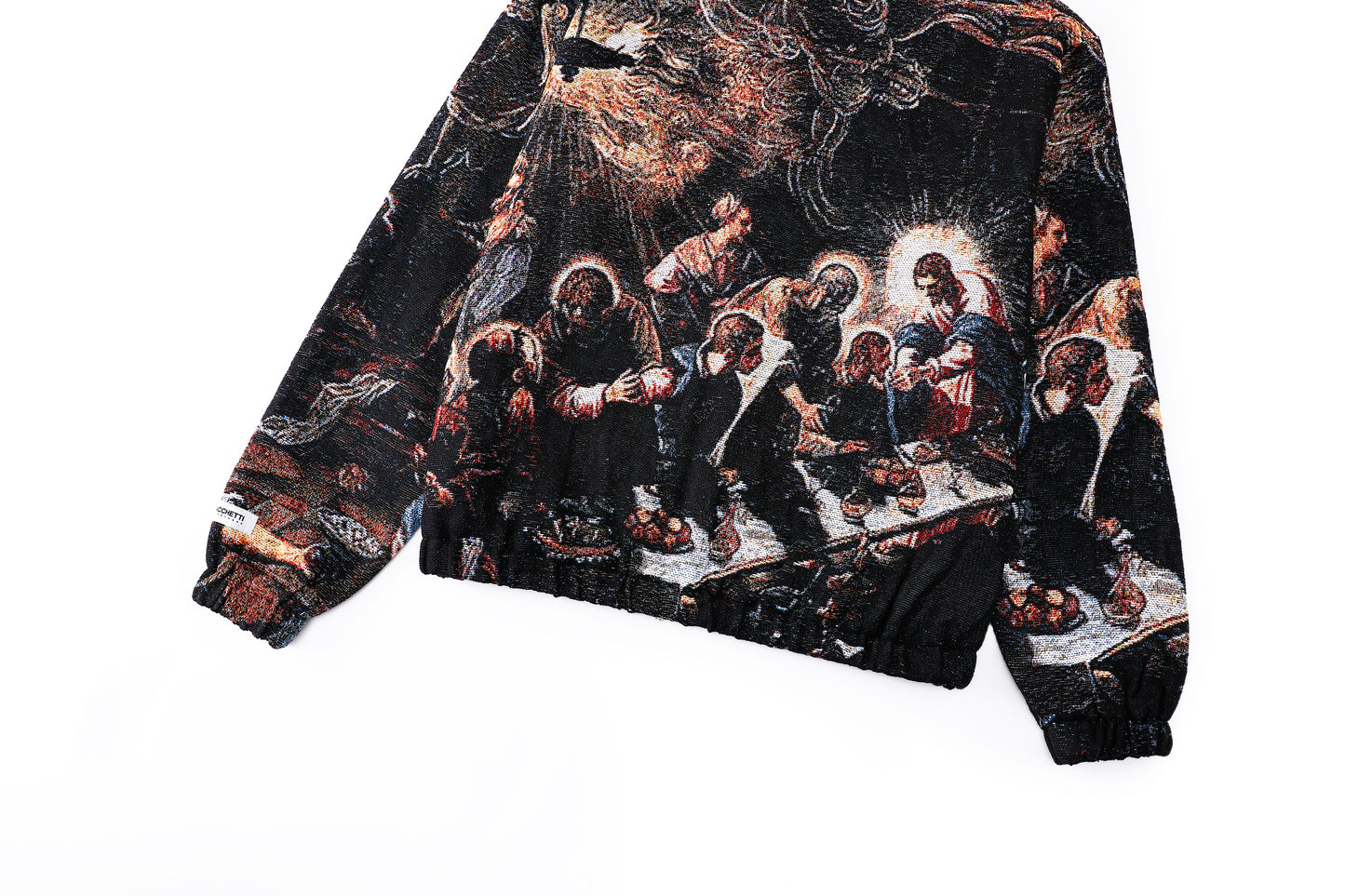 "TINTORETTO'S LAST SUPPER" TAPESTRY JACQUARD FABRIC DOUBLE-ZIP HOODIE