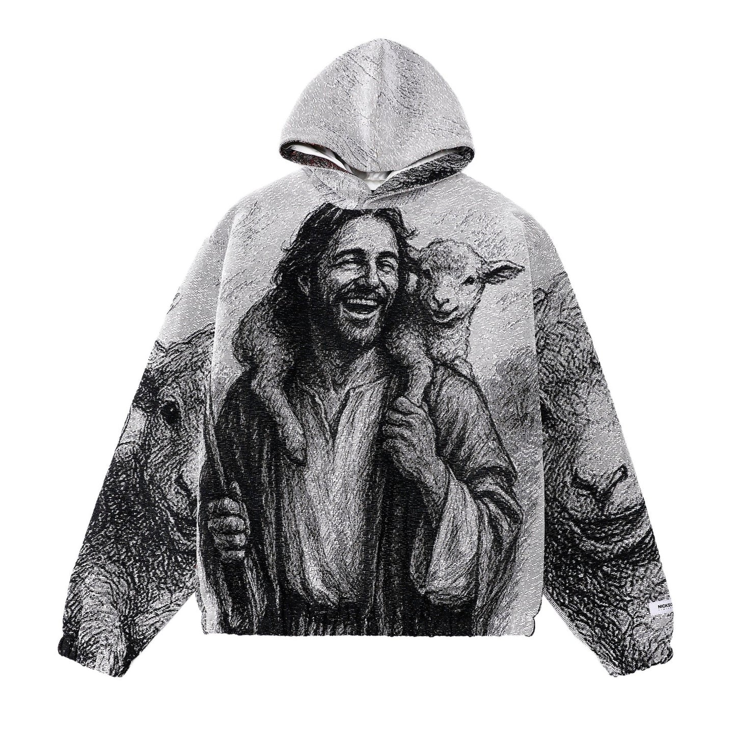 "SHEPARD OF JOY" TAPESTRY JACQUARD FABRIC PULLOVER HOODIE