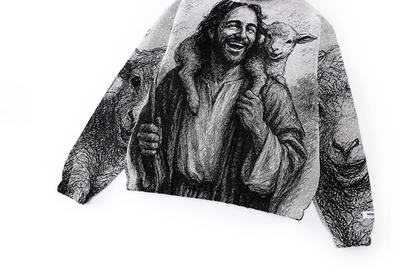 "SHEPARD OF JOY" TAPESTRY JACQUARD FABRIC PULLOVER HOODIE