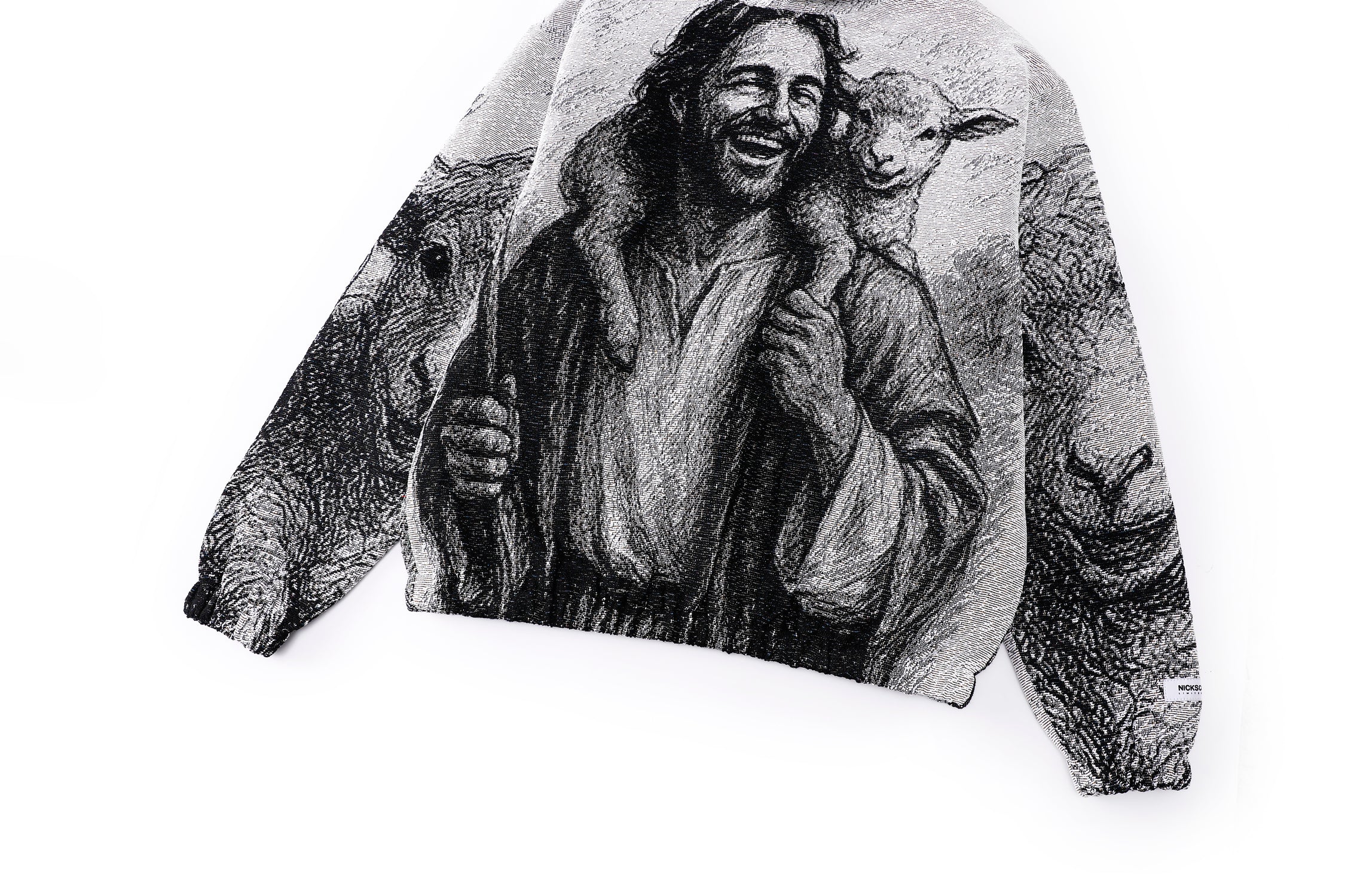 "SHEPARD OF JOY" TAPESTRY JACQUARD FABRIC PULLOVER HOODIE - nickscacchetti
