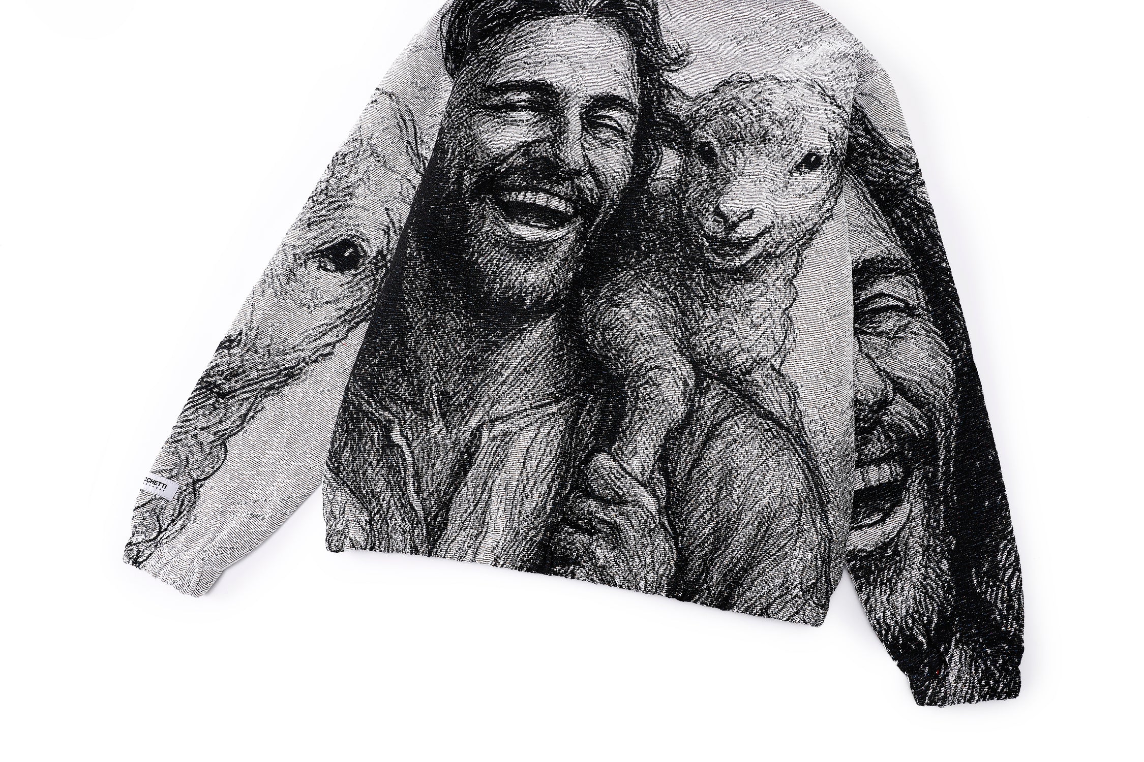 "SHEPARD OF JOY" TAPESTRY JACQUARD FABRIC PULLOVER HOODIE - nickscacchetti