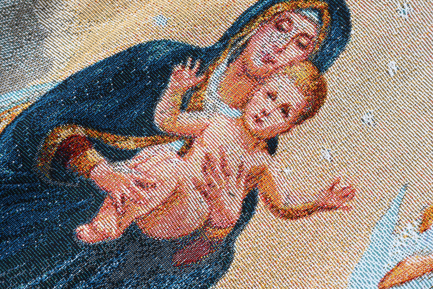 "VIRGIN MARY" TAPESTRY JACQUARD FABRIC PULLOVER HOODIE