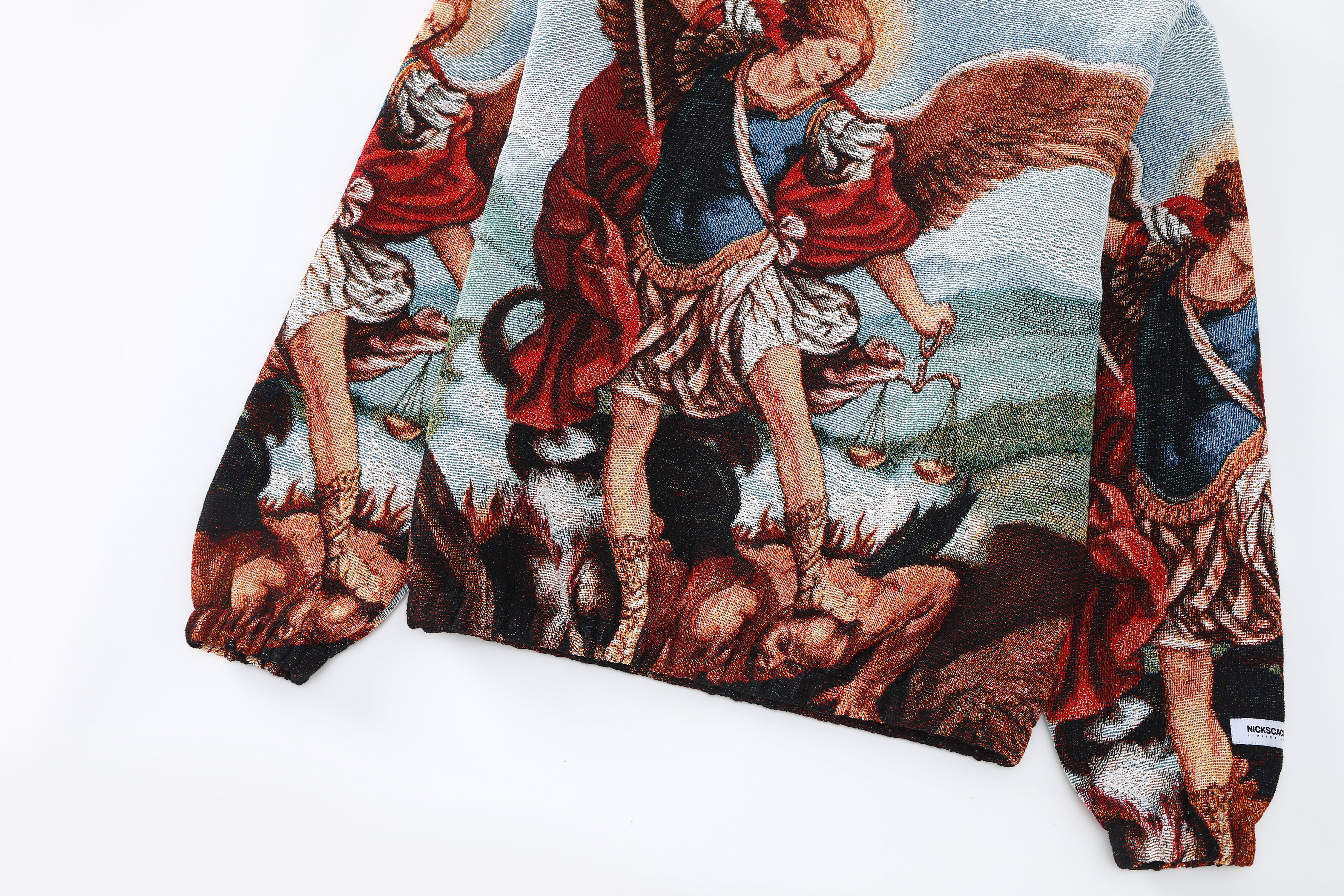 "ARCHANGEL MICHAEL" TAPESTRY JACQUARD FABRIC PULLOVER HOODIE - nickscacchetti