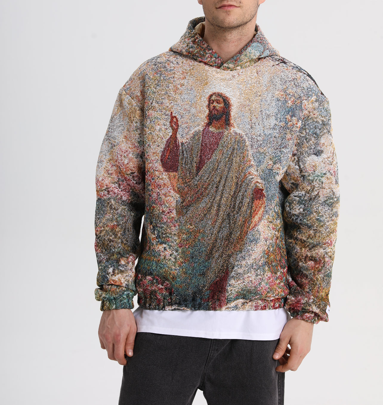 "LIGHT OF THE GARDEN" TAPESTRY JACQUARD FABRIC PULLOVER HOODIE - nickscacchetti