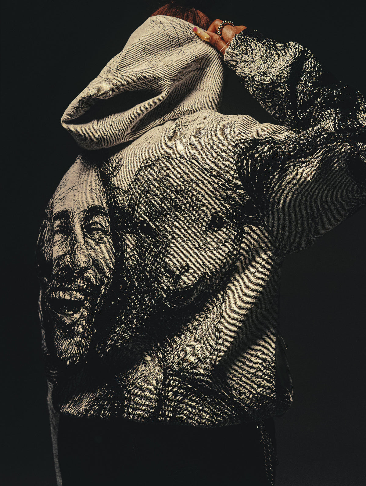 "SHEPARD OF JOY" TAPESTRY JACQUARD FABRIC PULLOVER HOODIE - nickscacchetti