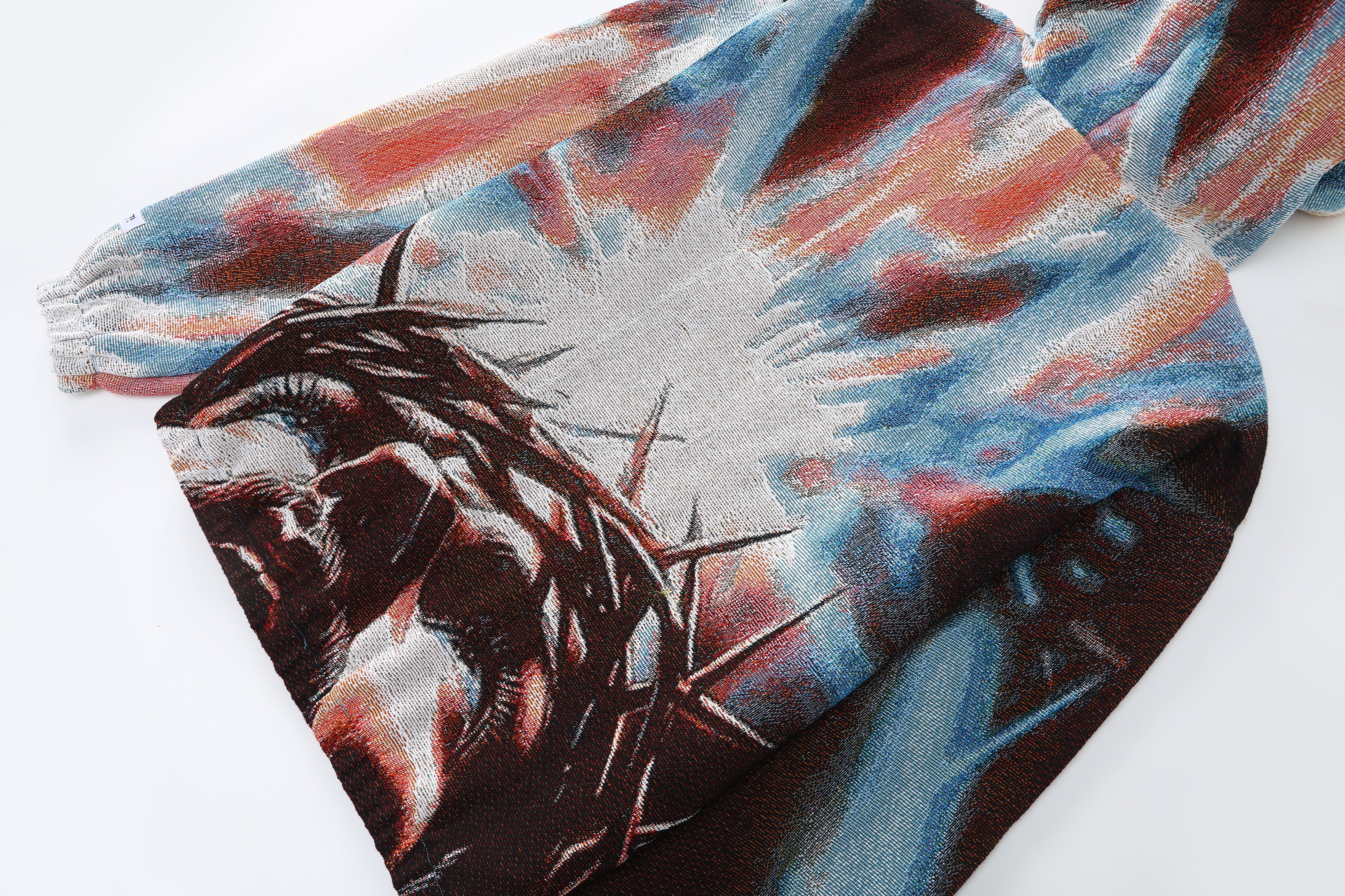 "CROWNED IN LIGHT" TAPESTRY JACQUARD FABRIC PULLOVER HOODIE - nickscacchetti