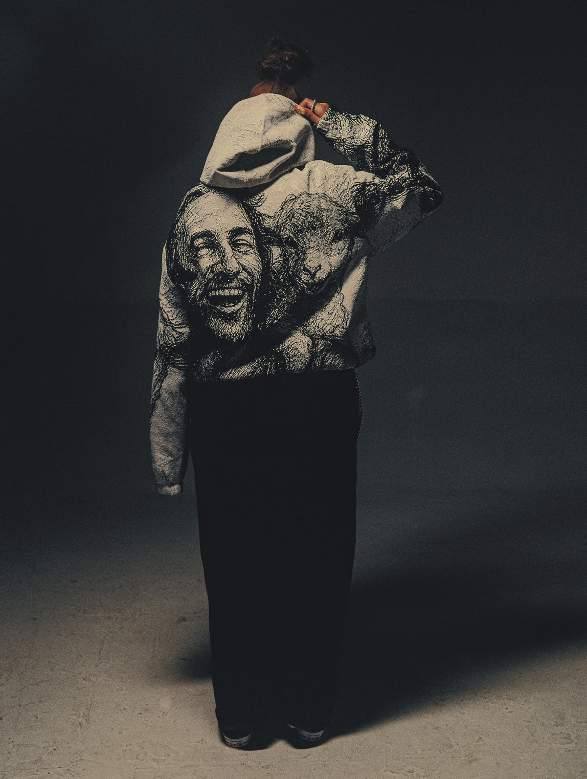 "SHEPARD OF JOY" TAPESTRY JACQUARD FABRIC PULLOVER HOODIE - nickscacchetti