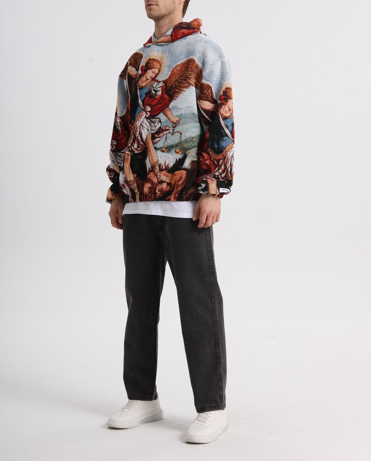 "ARCHANGEL MICHAEL" TAPESTRY JACQUARD FABRIC PULLOVER HOODIE - nickscacchetti