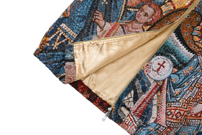 "HOLY MANTLE" TAPESTRY JACQUARD FABRIC DOUBLE-ZIP HOODIE