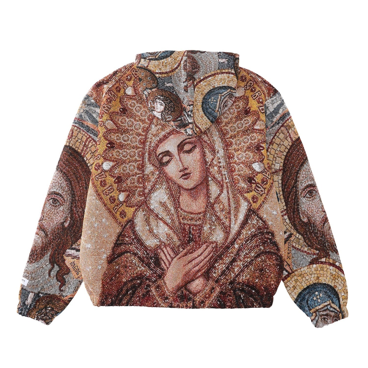 "HOLY MANTLE" TAPESTRY JACQUARD FABRIC DOUBLE-ZIP HOODIE - nickscacchetti