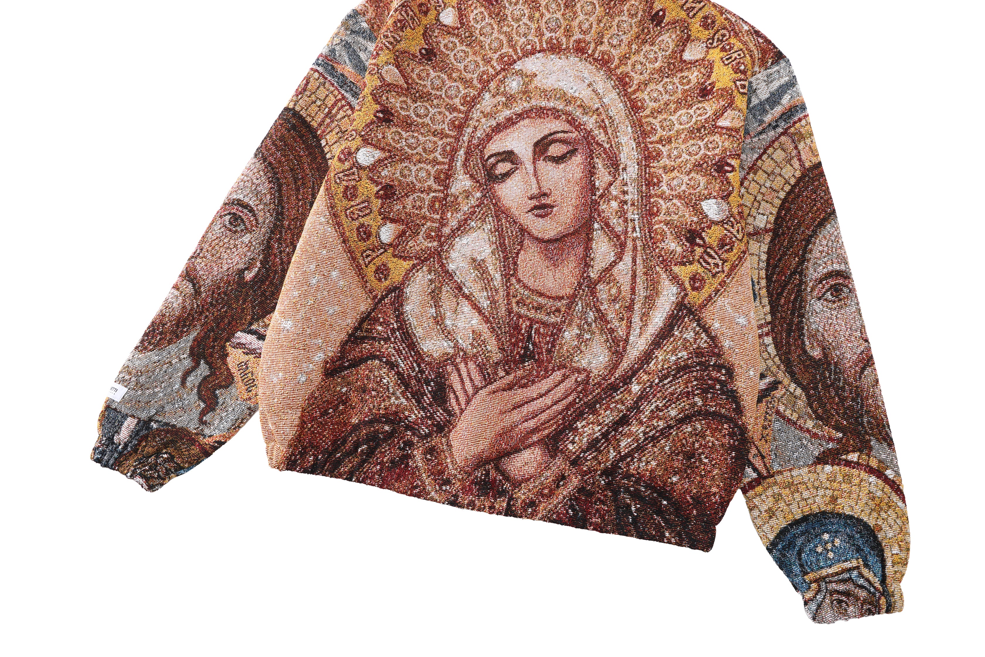 "HOLY MANTLE" TAPESTRY JACQUARD FABRIC DOUBLE-ZIP HOODIE - nickscacchetti