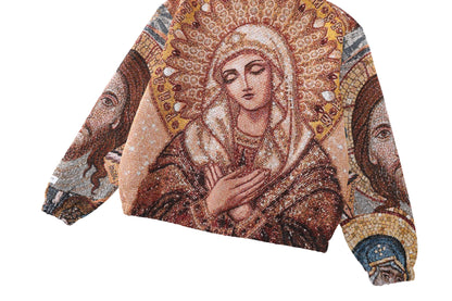 "HOLY MANTLE" TAPESTRY JACQUARD FABRIC DOUBLE-ZIP HOODIE