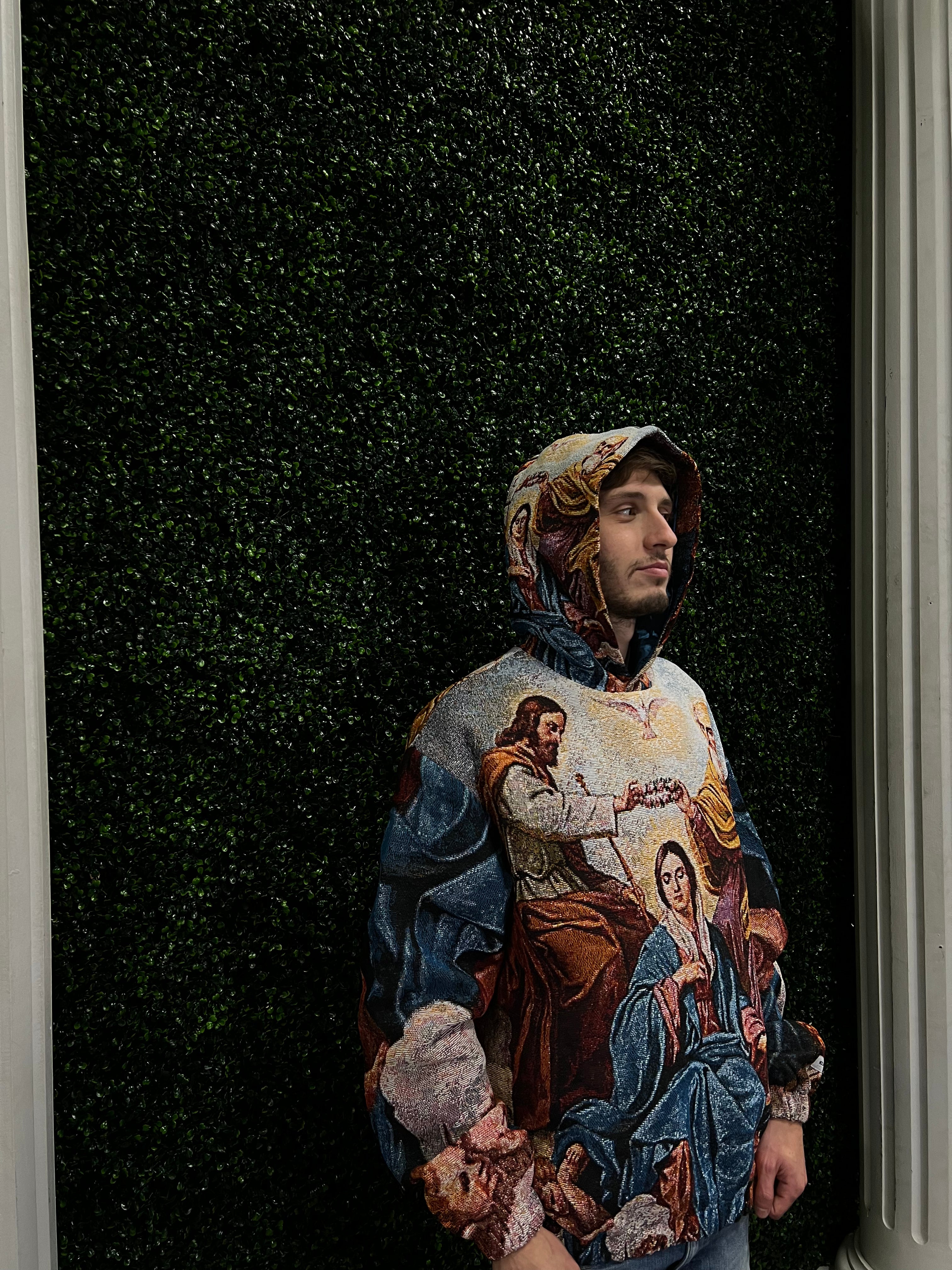 "CORONATION OF THE VIRGIN MARY" TAPESTRY JACQUARD FABRIC PULLOVER HOODIE - nickscacchetti