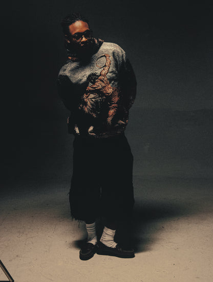 "SAMSON SLAYING THE LION" TAPESTRY JACQUARD FABRIC PULLOVER HOODIE - nickscacchetti